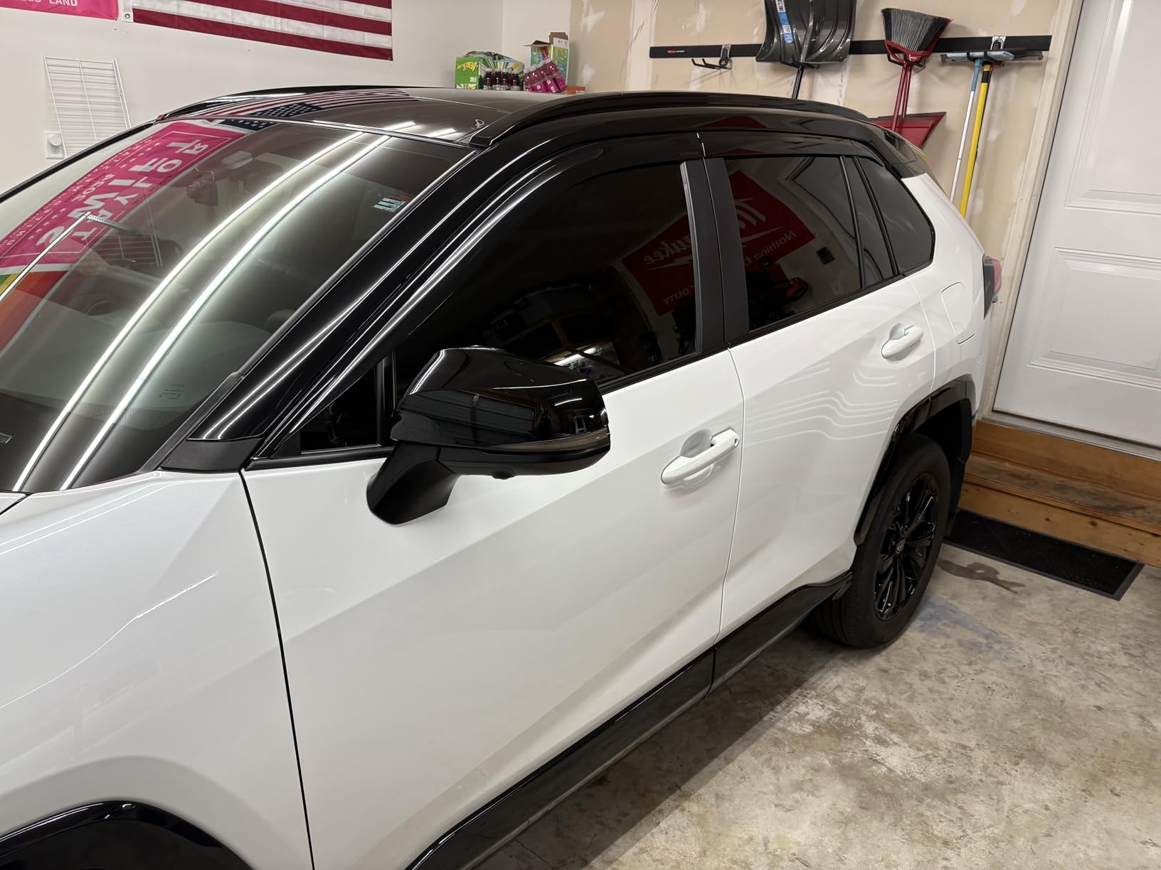 AUTOCLOVER Tape-On Rain Guards Window Visors 6 Pcs Set for Toyota Rav4 2019 2020 2021 2022 2023 2024 2025 / Window Deflectors, Out-Channel Vent Shades (Smoked) customer photo 1