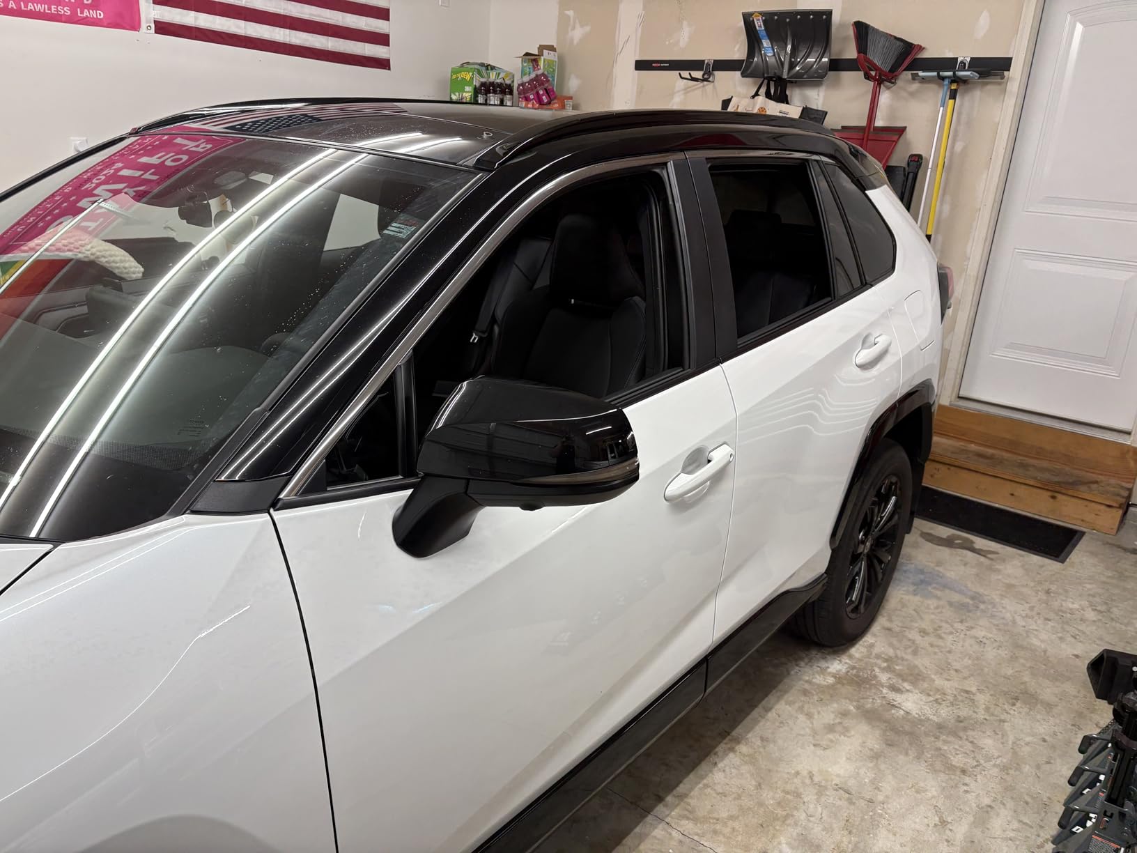 AUTOCLOVER Tape-On Rain Guards Window Visors 6 Pcs Set for Toyota Rav4 2019 2020 2021 2022 2023 2024 2025 / Window Deflectors, Out-Channel Vent Shades (Smoked) customer photo 2