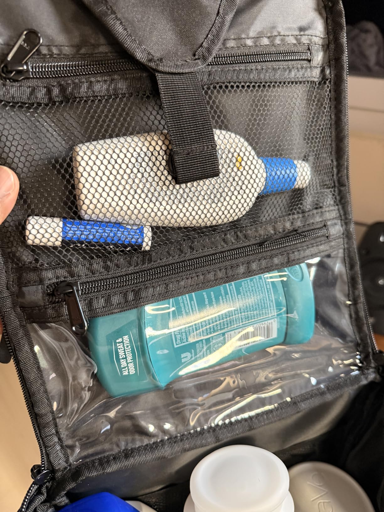 Travel Toiletry Bag for Men - Large Dopp Kit - Hanging Waterproof Men's Hygiene Organizer Bag with XXL Metal Swivel Hook, Sturdy Zippers and 19 Compartments customer photo 2