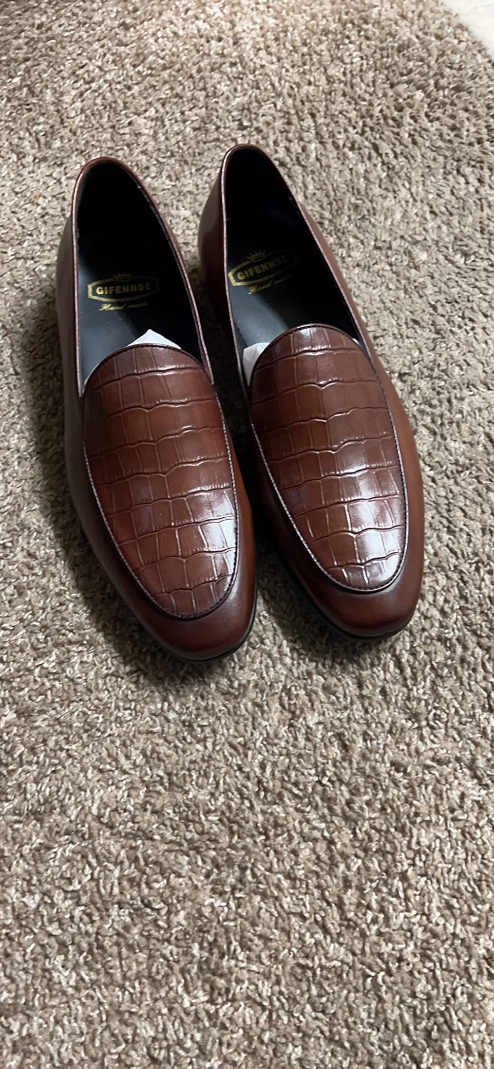 GIFENNSE Men's Dress Shoes Slip-On Loafers Leather Formal Shoes customer photo 1