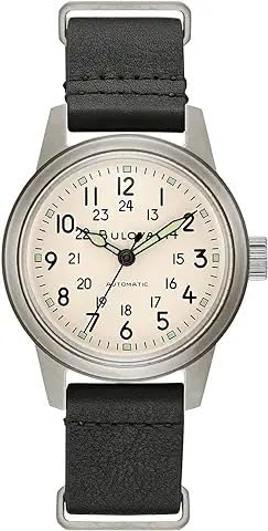Bulova Men's Military Heritage Hack Stainless Steel 3-Hand Automatic Watch, 96A259 customer photo 1