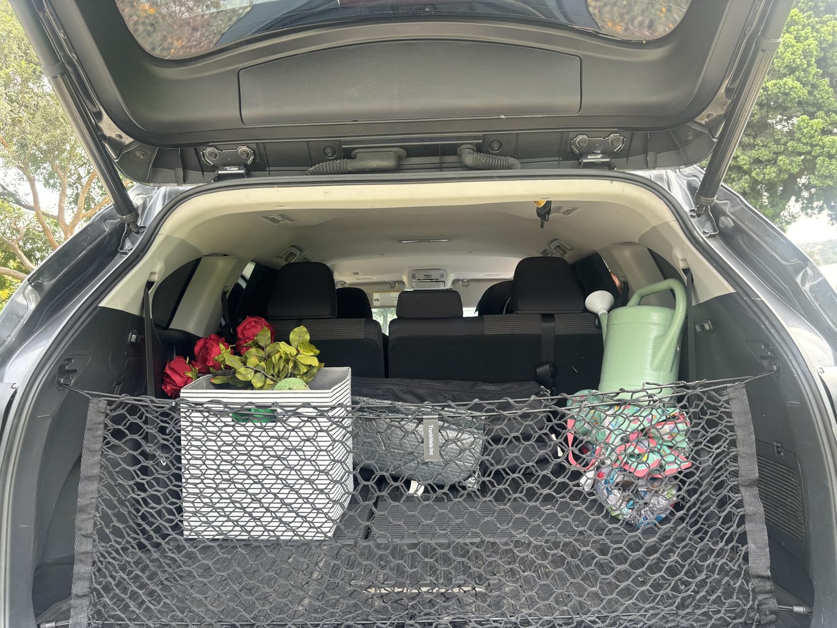 Envelope-Style Trunk Cargo Net for Toyota Highlander 2020-2026 - Premium Rear Storage Organizer | Flexible Mesh Net for SUVs & Trucks - Secure & Space-Saving Trunk Organization customer photo 1
