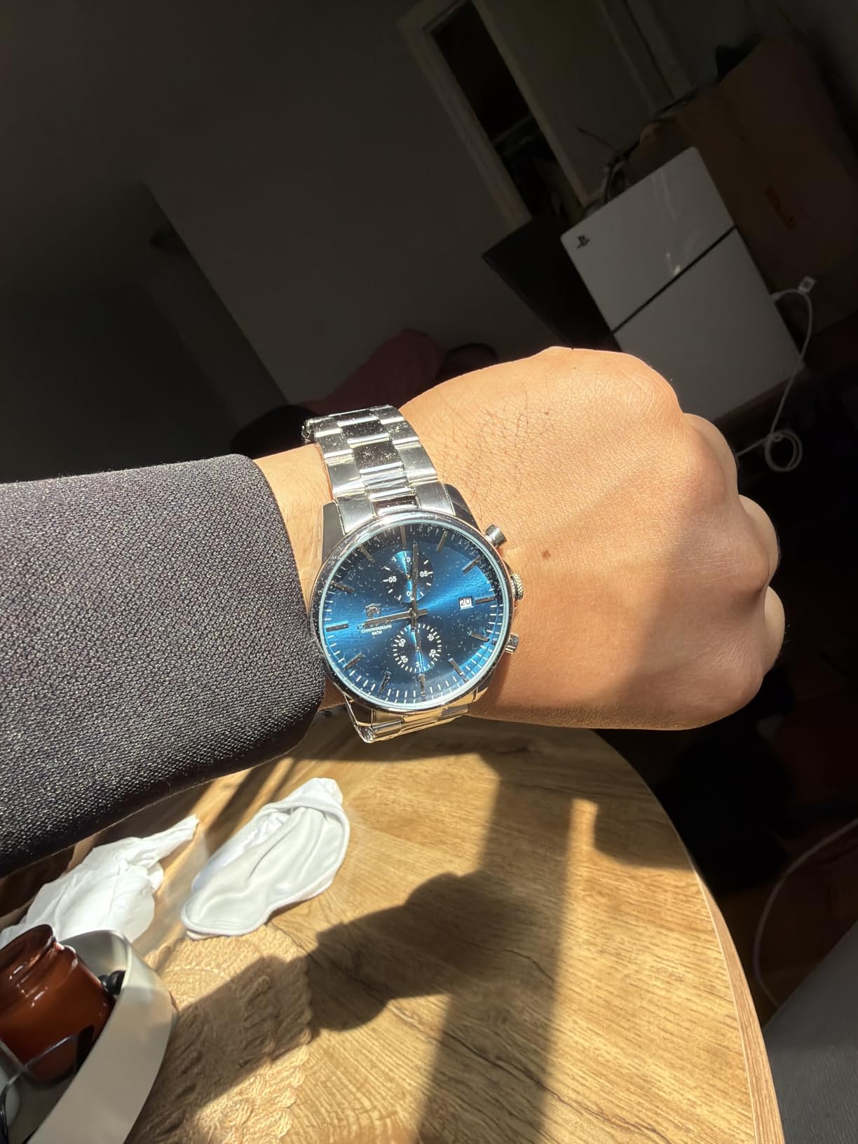 GOLDEN HOUR Fashion Business Mens Watches with Stainless Steel Waterproof Chronograph Quartz Watch for Men, Auto Date customer photo 2