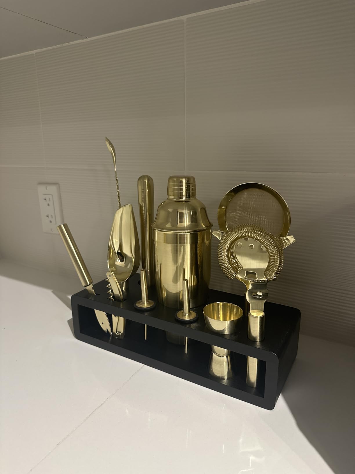 Highball & Chaser 13-Piece Cobbler Cocktail Shaker Set: Black Polished Stainless Steel Bartender Kit for Home Bar Set | Laser Engraved Tools Plus E-Book with 30 Recipes customer photo 1