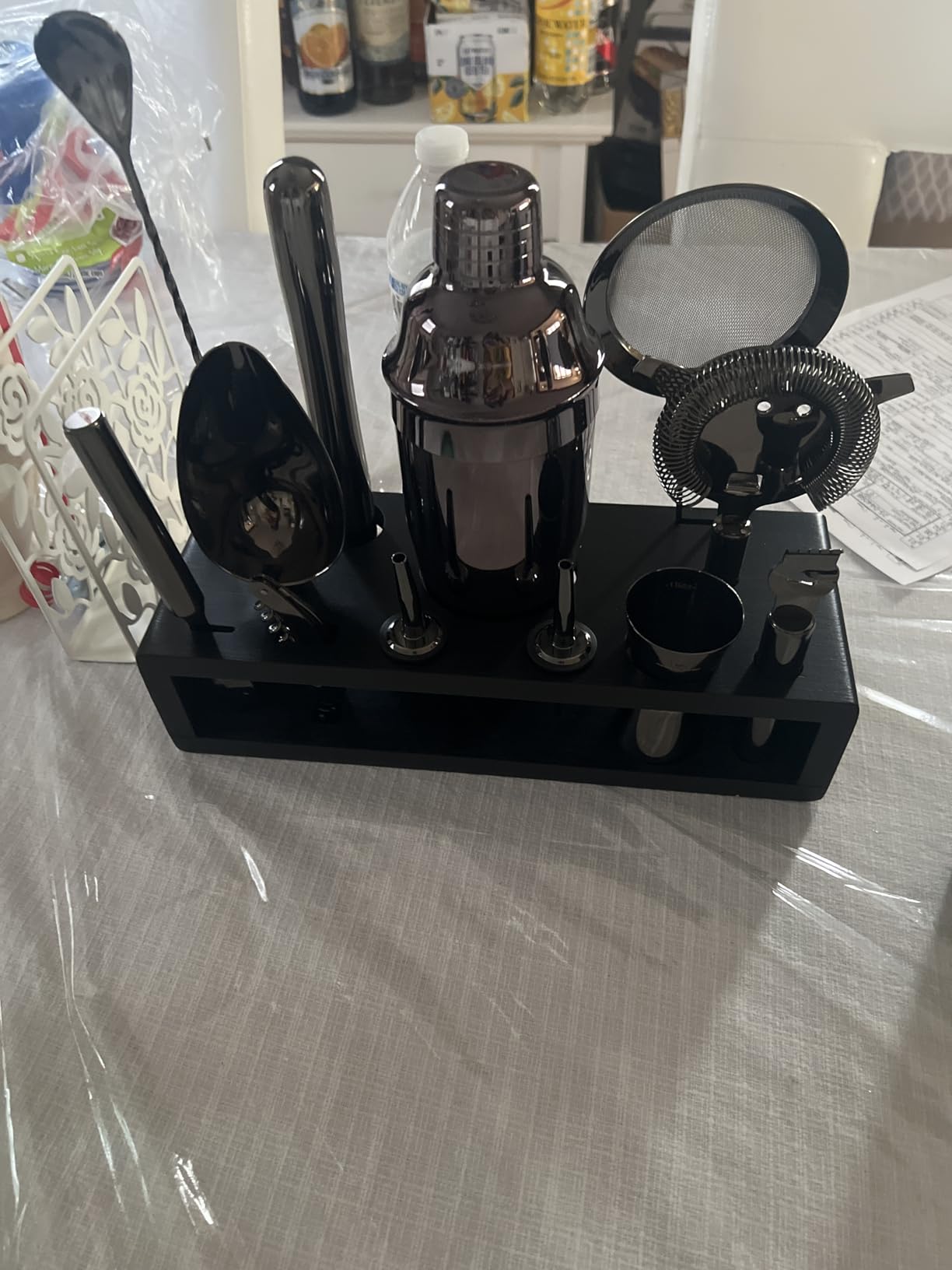 Highball & Chaser 13-Piece Cobbler Cocktail Shaker Set: Black Polished Stainless Steel Bartender Kit for Home Bar Set | Laser Engraved Tools Plus E-Book with 30 Recipes customer photo 2