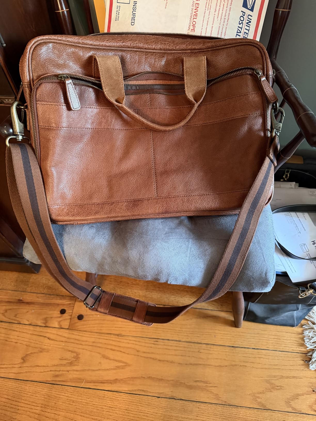 KomalC Leather briefcase 16 inch Laptop Messenger Bag for Men and Women Best Office Satchel Bag customer photo 2