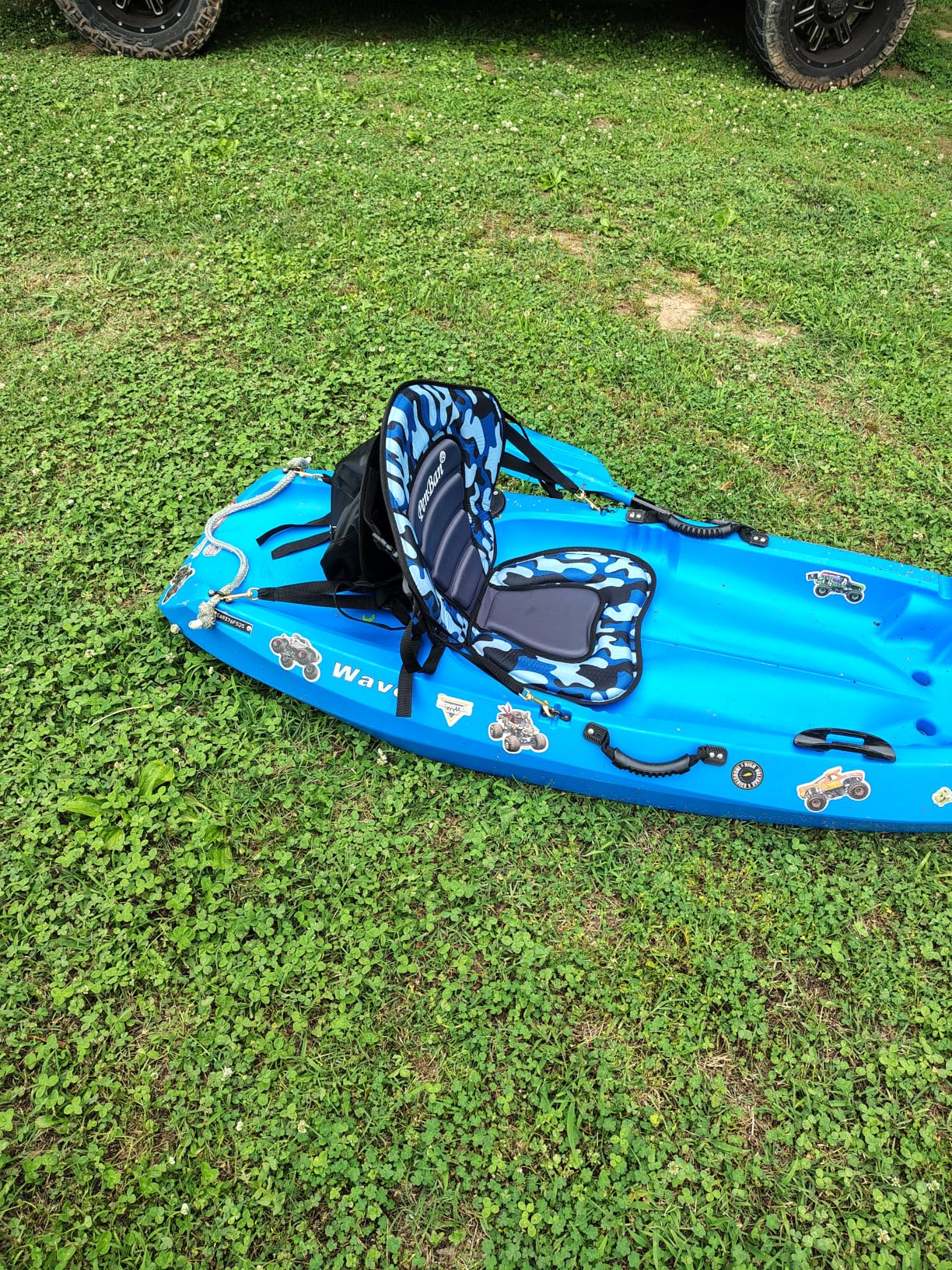 Universal Deluxe Kayak Seat Cushion with Storage Bag for Kayak, Padded Boat, SUP, Canoe, Fishing Boat, Seats with 4 Adjustable Straps customer photo 2