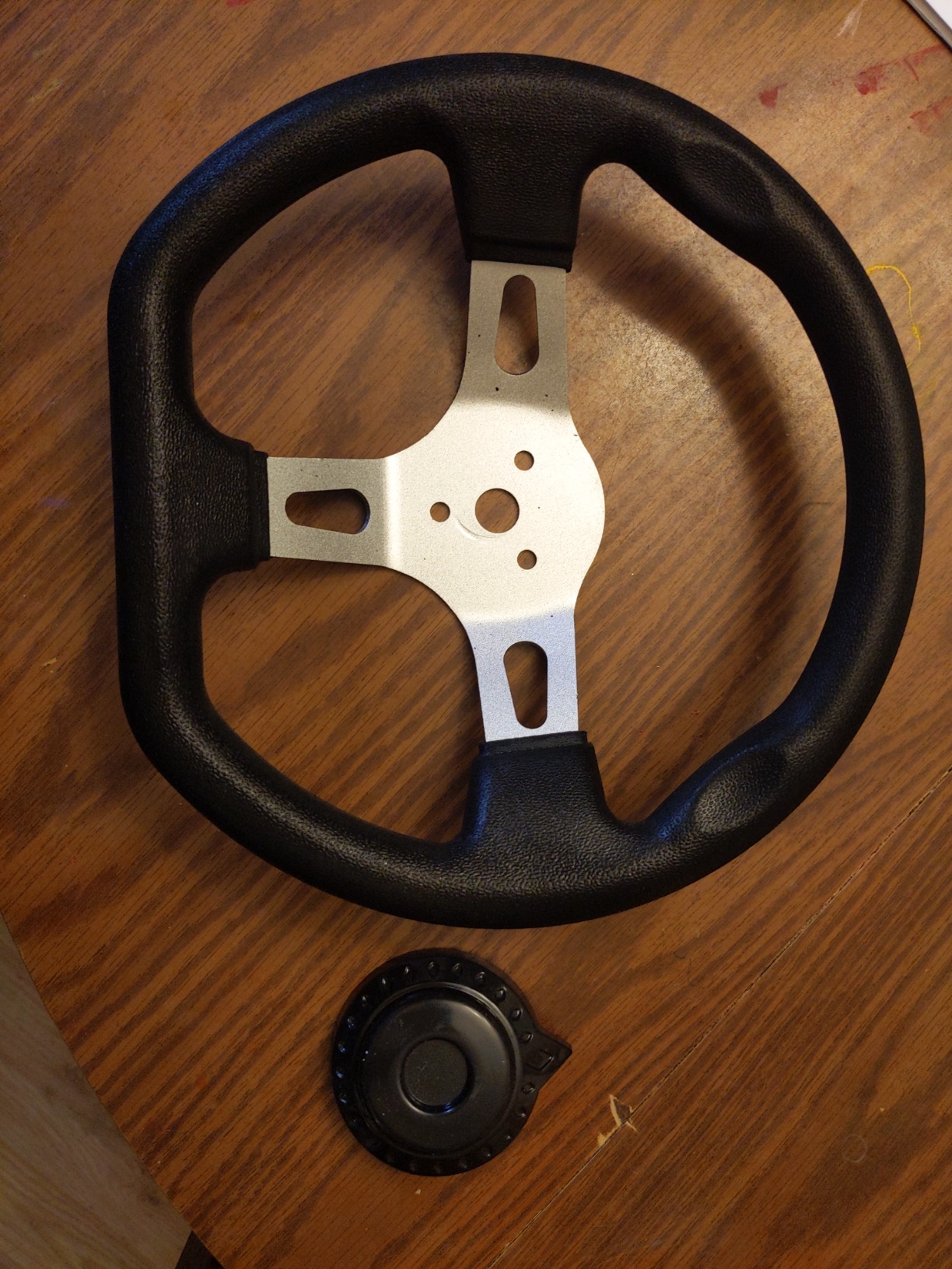 Steering Wheel 270mm Classic Hardware Accessories Interior With Holes Durable For Go Kart Replacement Vehicle Universal 3 Spokes PU Foam customer photo 1