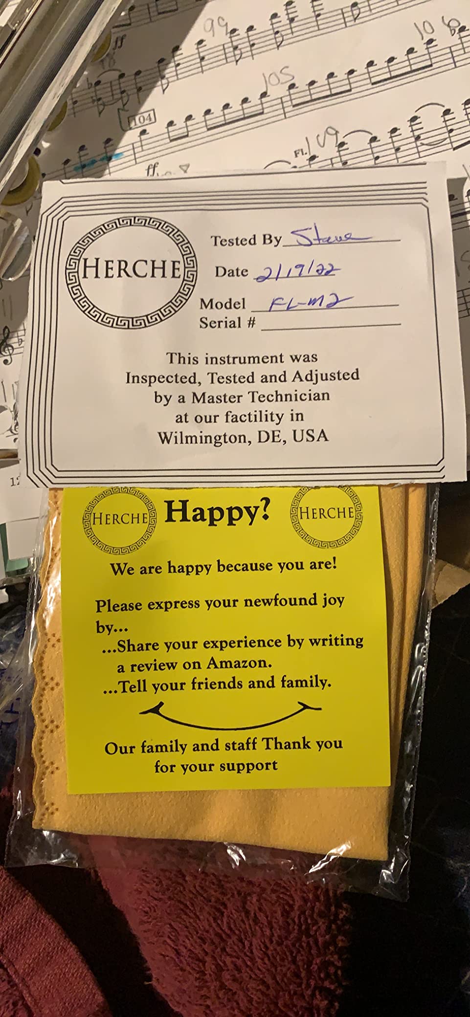 Flute Herche Superior Flute M2 Upgraded! | Professional Grade Musical Instruments for All Levels | SOLID NICKEL-SILVER | Complete Set customer photo 1