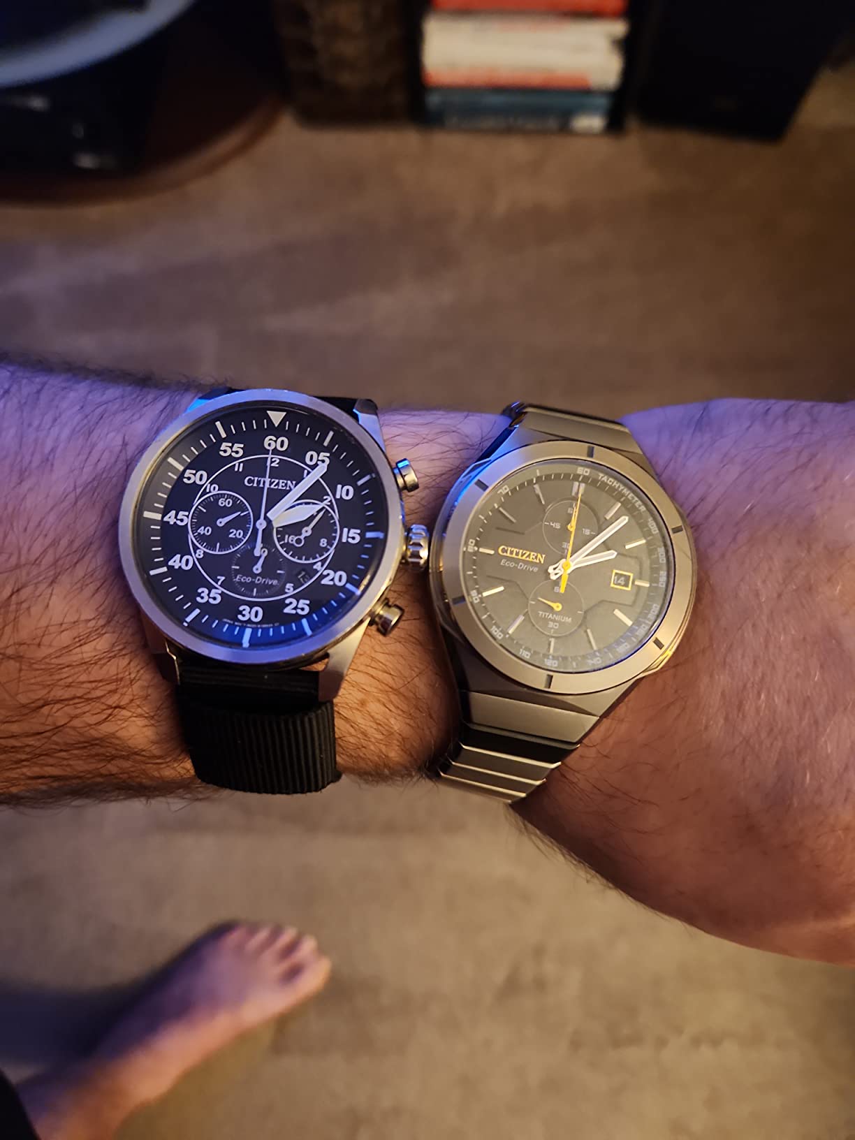 Citizen Men's Eco-Drive Sport Luxury Armor Watch in Super Titanium, Black Dial (Model: CA7058-55E) customer photo 1