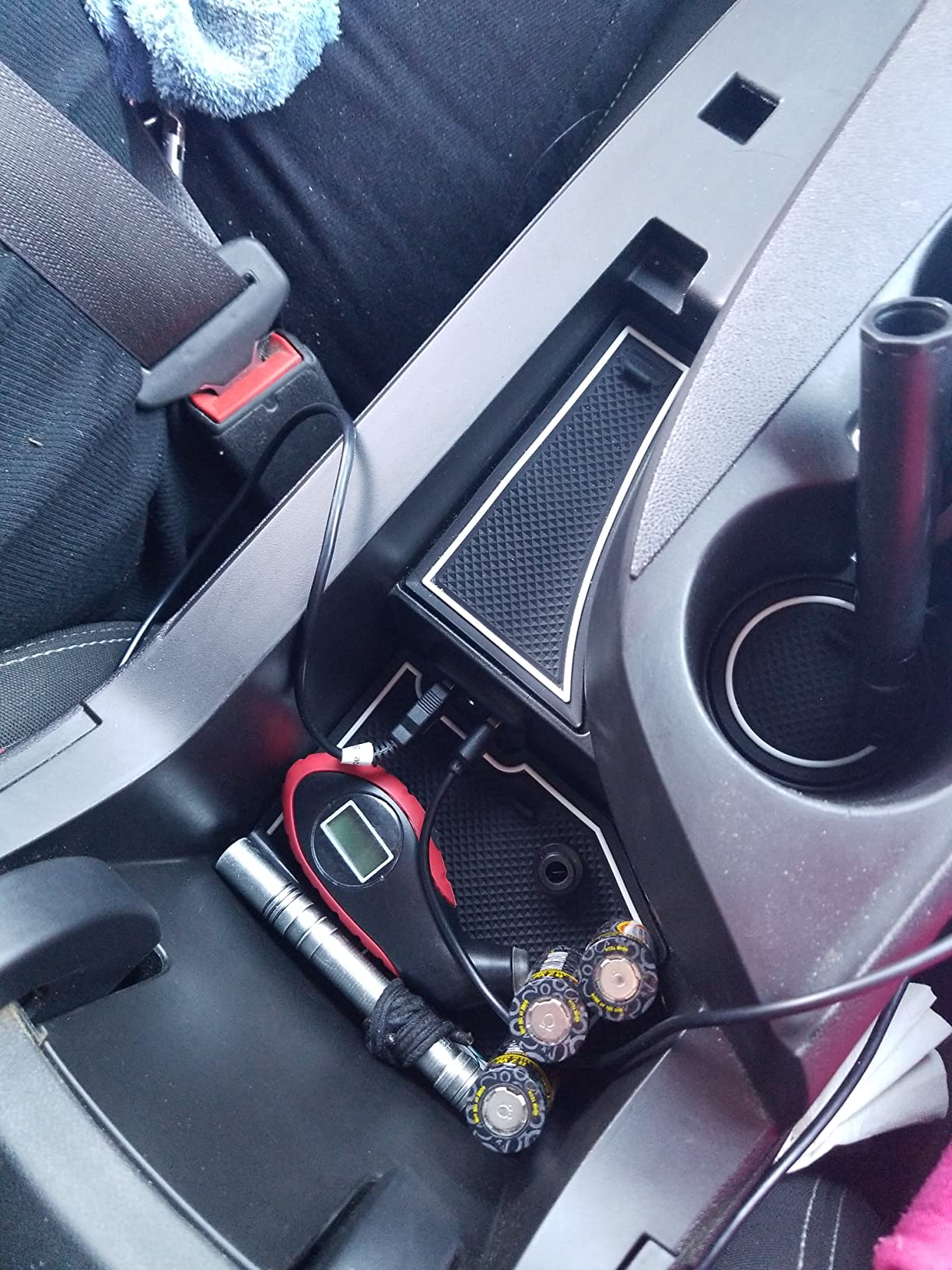 Accessories for Chevy Camaro 2016-2021 2022 2023 2024 Interior Non-Slip Anti Dust Cup Holder Inserts, Center Console Liner Mats, Door Pocket Liners 9-pc Set (Red Trim) customer photo 2