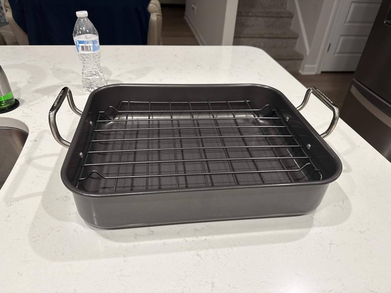 Rachael Ray Roasting Pan with Reversible Rack, Turkey Roasting Pan, Nonstick, 16.5-Inch x 13.5-Inch customer photo 1