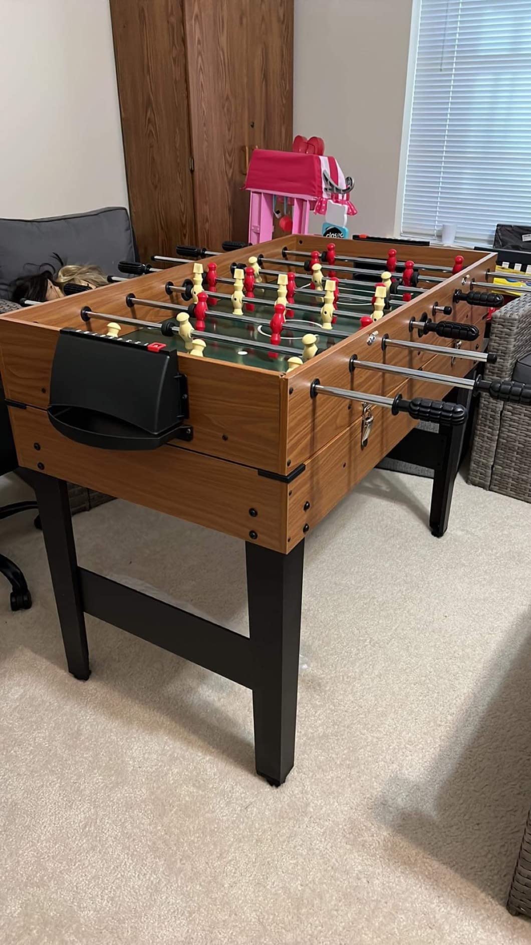 GYMAX 3 in 1 Multi Game Table, 49 Inch with Foosball Hockey & Billiards, Competition Sized Combo Game Table for Home, Game Room, Bar, Party, Club customer photo 2