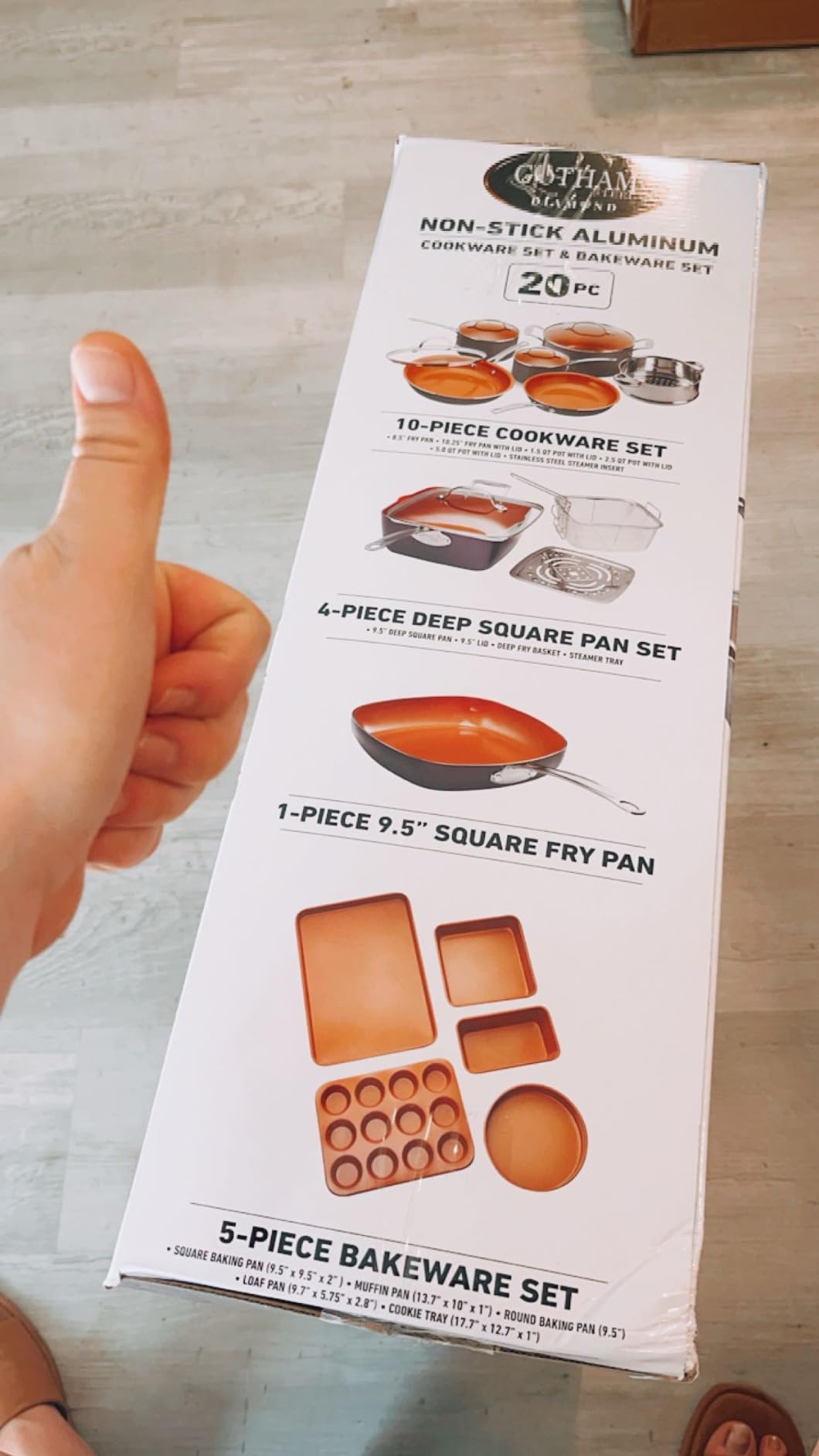 Gotham Steel 12 Pc Ceramic Cookware Set Nonstick, Ceramic Pots and Pans Set Non Stick with Steamer for Cooking, Non Toxic PFOA PFOS Free, Ergonomic Stay Cool Handles, Oven & Dishwasher Safe, Copper customer photo 2