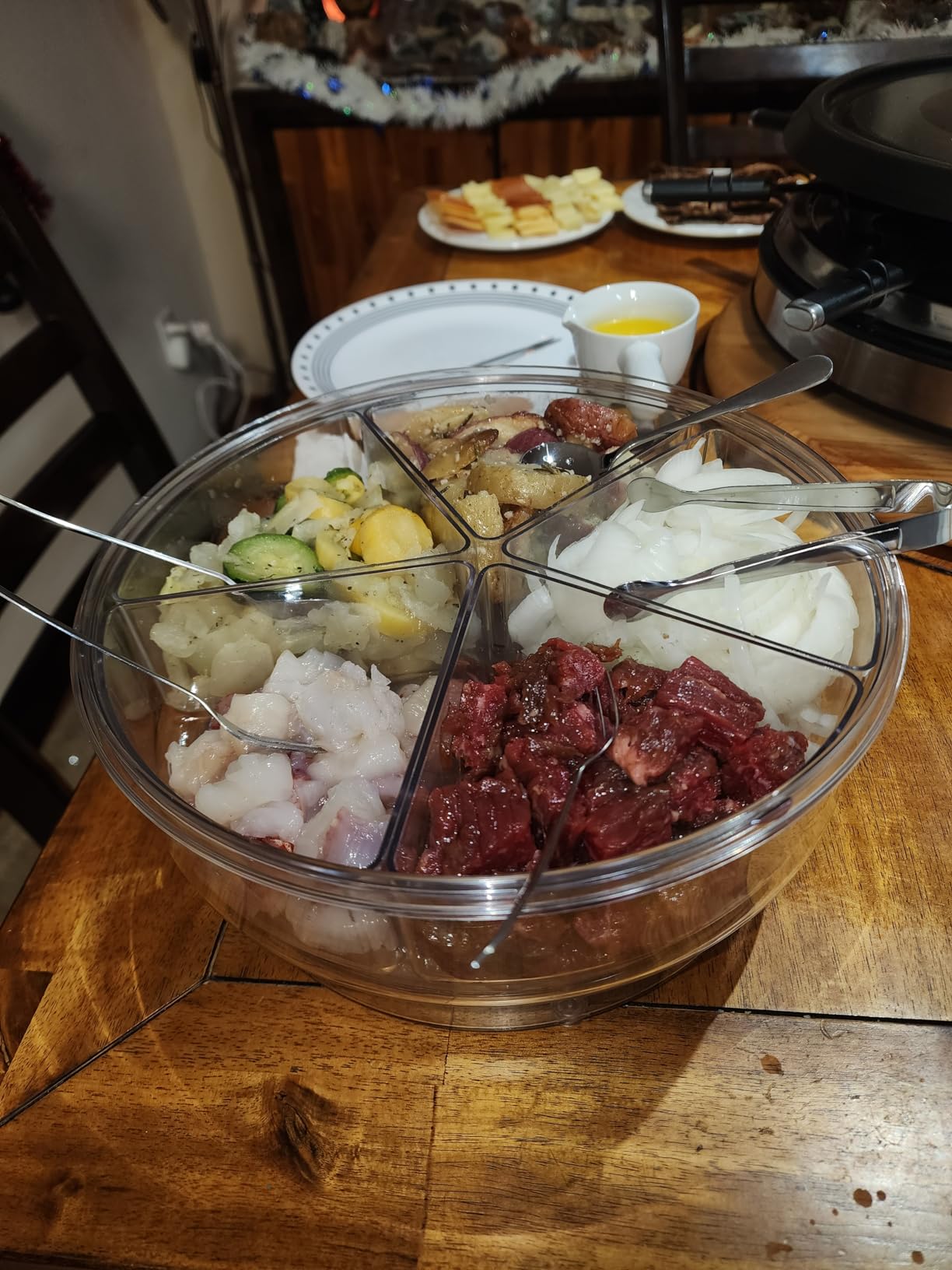 GIVENEU 2-in-1 Fondue Pot & Raclette Grill Set, 8 Person, 1500W, 600ml | Dual Thermostats, Dishwasher Safe, Non-Stick Grill Plate customer photo 2