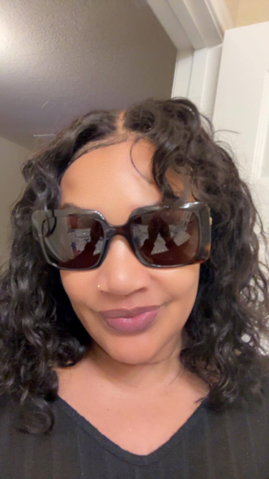 Versace Woman Sunglasses Havana Frame, Dark Brown Lenses, 54MM customer photo 1