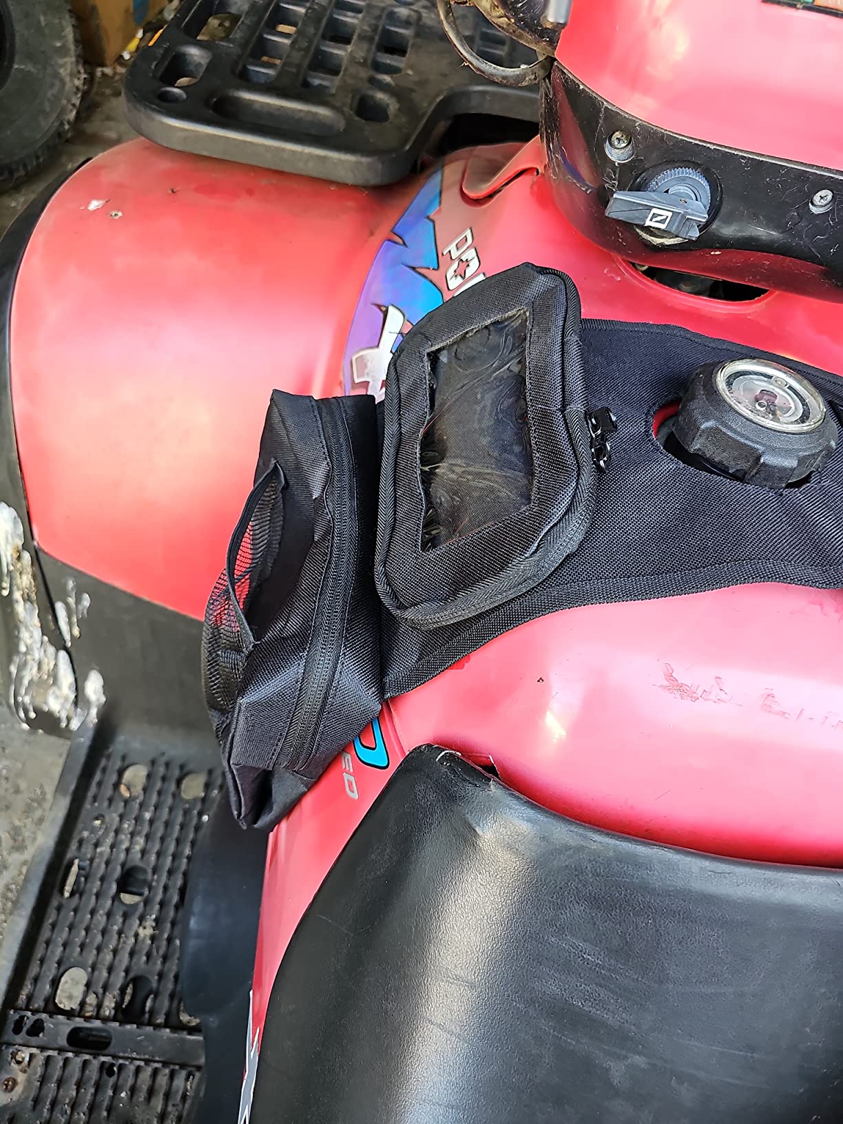 MYDAYS ATV Saddle Bag, Cargo Tank Phone Bag Storage Luggage for ATV UTV Snowmobile Motorcycle customer photo 2