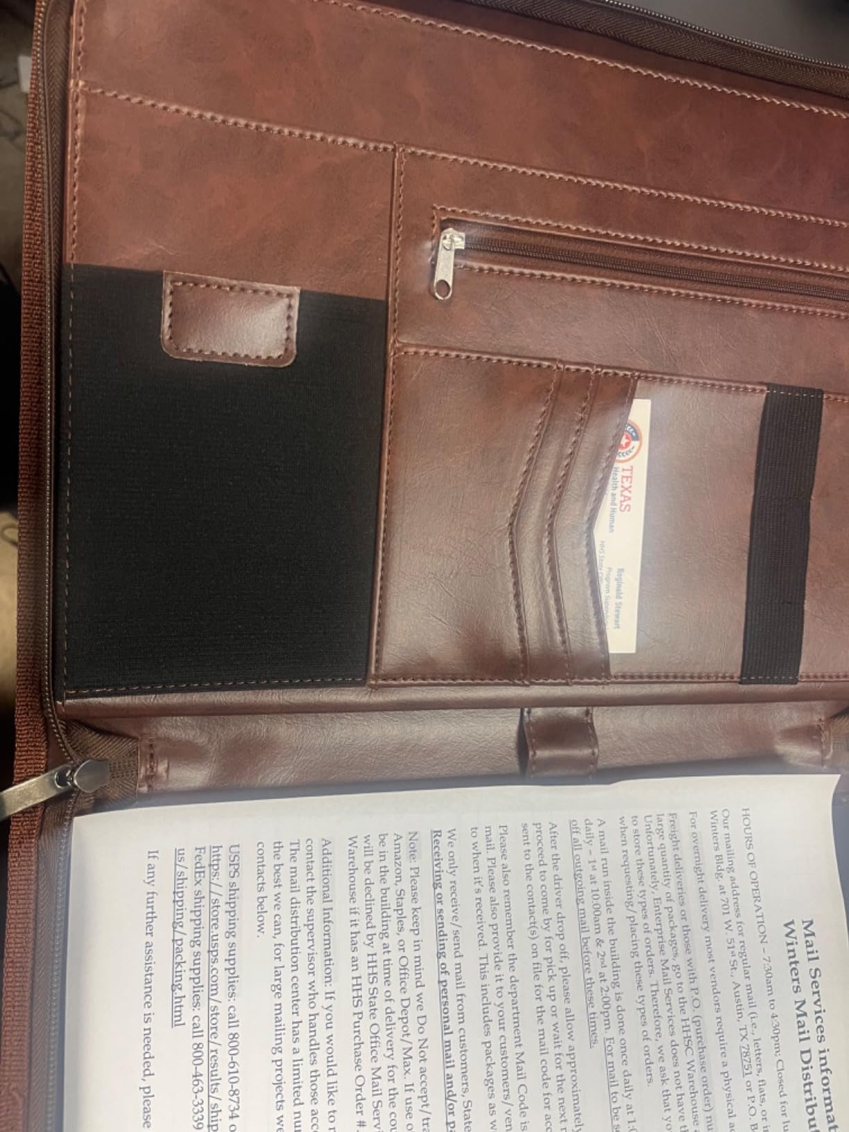 ProCase Portfolio Business Padfolio Folder with Zipper -Brown | Conference Meeting Executive File Legal Document Organizer with Pockets Letter Size A6 Writing Pad Notepad Padfolio customer photo 1