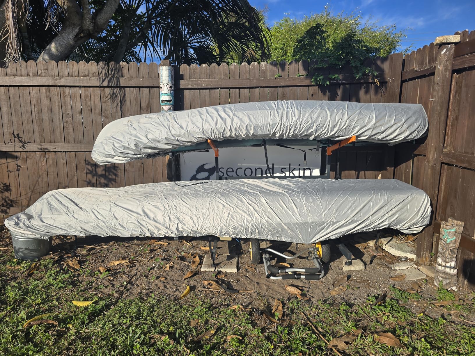 Frelaxy 420D Kayak Cover, Heavy Duty Waterproof UV Resistant Kayak Covers for Outdoor Storage, Ultra Strong Canoe Storage Dust Cover, Great for Indoor & Outdoor 9.8-13.5ft customer photo 2