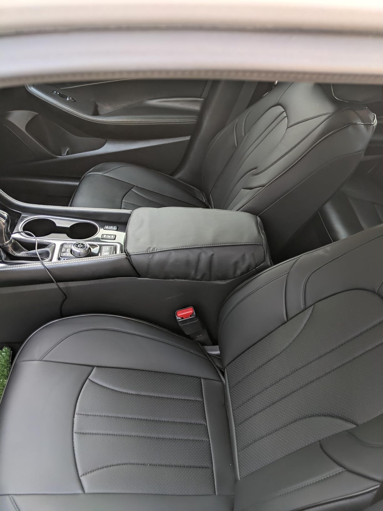 AOMSAZTO Black Armrest Covers for 2016-2023 Nissan Maxima Leather Console for Maxima customer photo 2