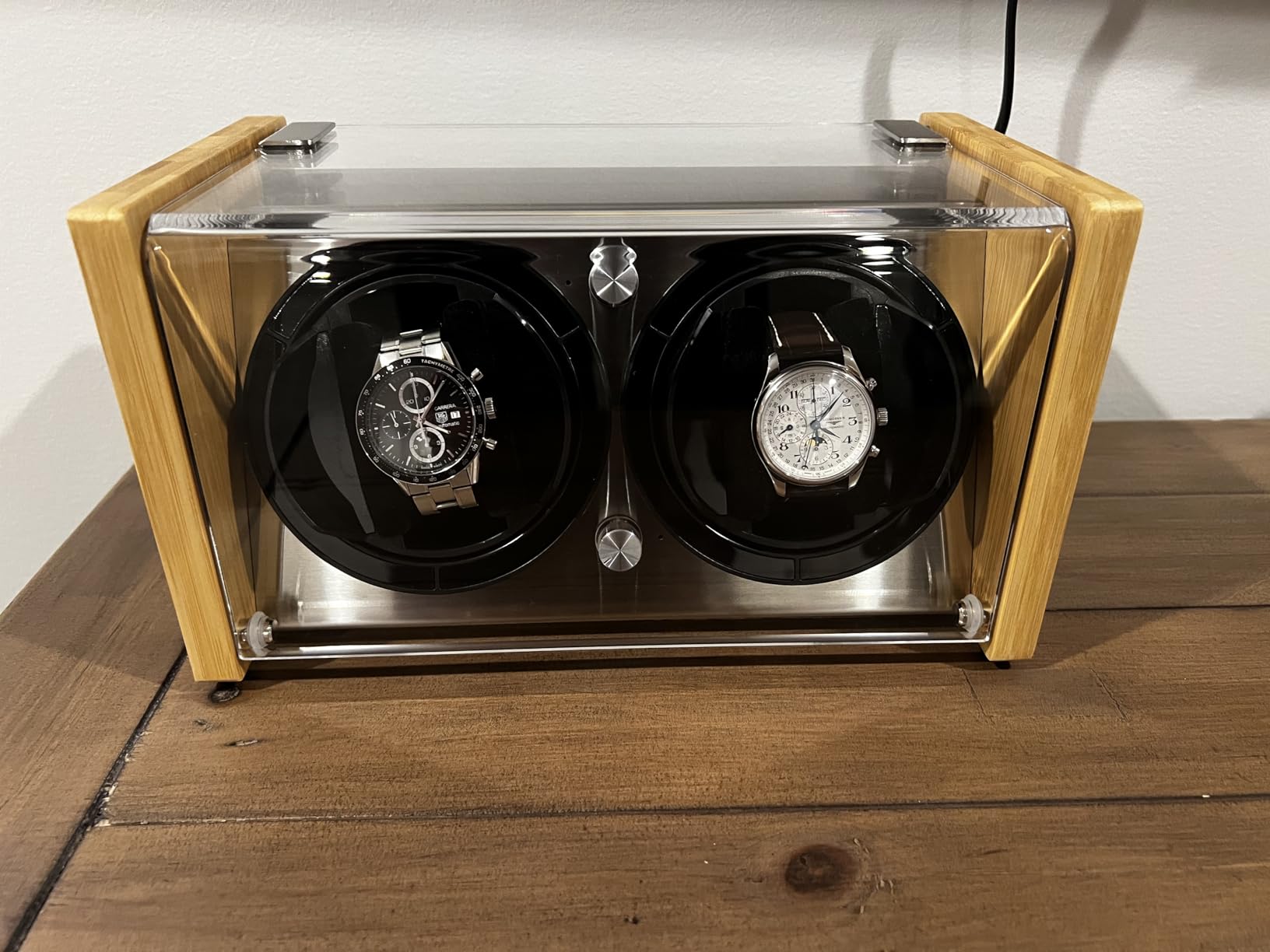 Bamboo Single/Dual Watch Winder for Automatic Watches customer photo 2