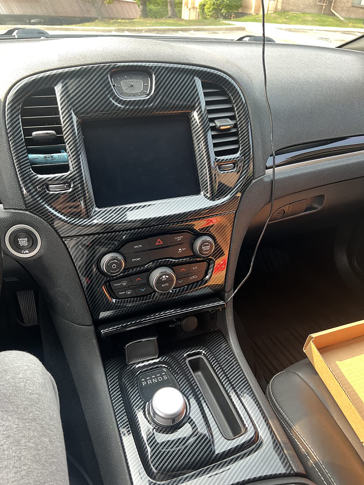 Crosselec Carbon Fiber Central Control Gear Shift Panel Trim Fit For Chrysler 300 2015-2021 customer photo 1