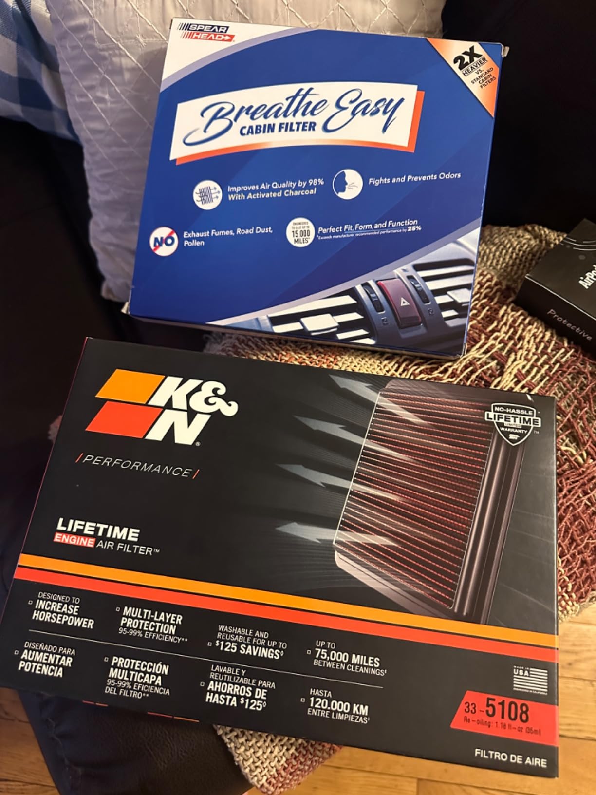 K&N High-Flow Original Lifetime Engine Air Filter: Increase Power: Washable: Compatible with 2020-2026 HYUNDAI/KIA: Santa Cruz, FE, Sonata, Staria, Tucson, Carnival, Sedona, Sorento, Sportage, 33-5108 customer photo 1