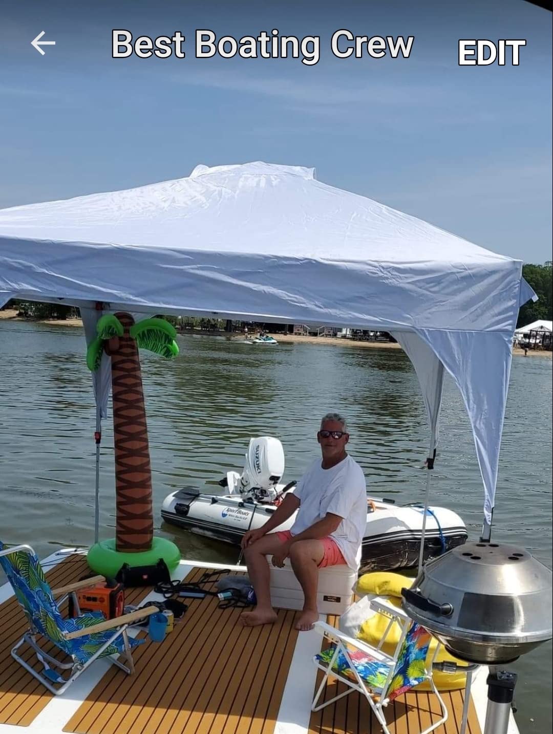 Island Hopper Mega Yacht Floating Dock - 10' x 10' Inflatable Dock for Boats and Lakefront - UV-Resistant PVC with Non-Slip EVA Foam - Holds Up to 2000 lbs - Lake Floats Easy Setup and Storage customer photo 3