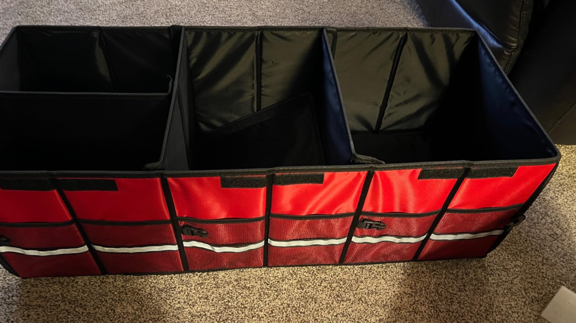 Big Car Trunk Organizer, Cargo Organizer SUV Trunk Storage Non Slip Bottom Waterproof Collapsible Durable Multi Compartments-(Oversize,Gray) customer photo 1