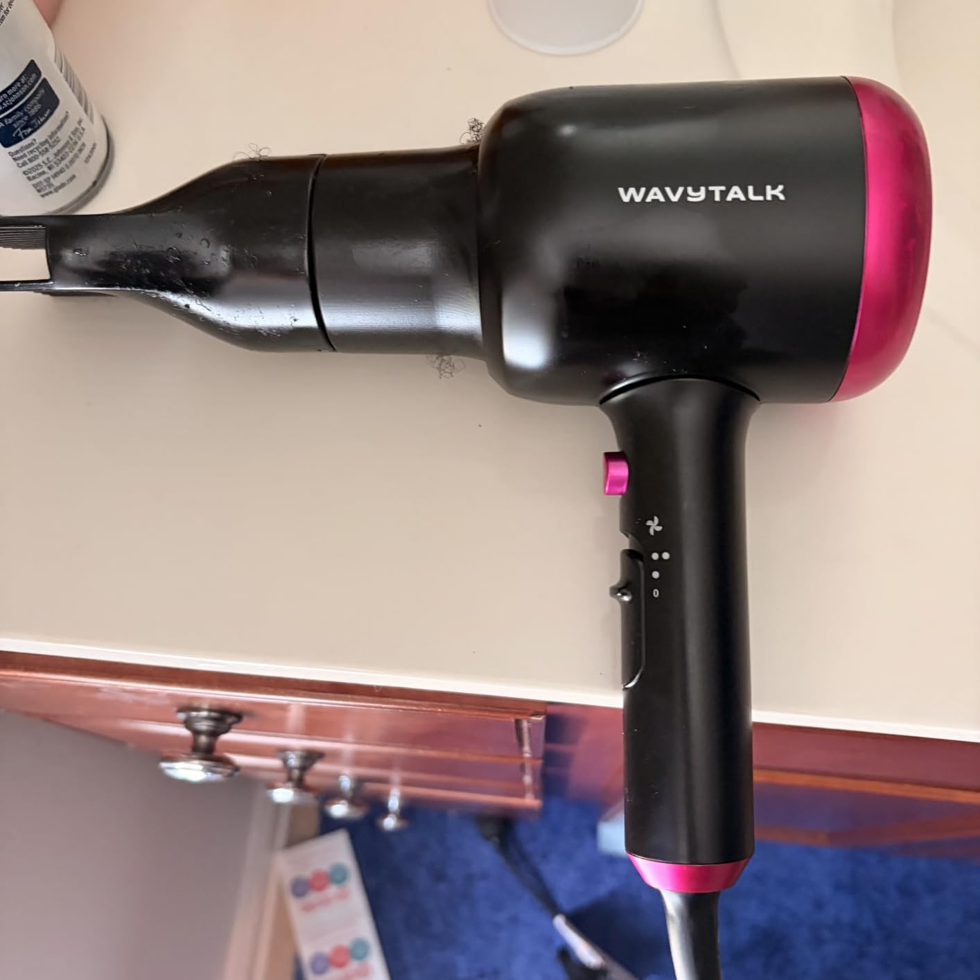 Wavytalk Hair Dryer, Blown Away Ionic Hair Dryer for Curly Hair with Diffuser, 1875W Fast Drying Blow Dryer with Ceramic Technology, 3 Attachments for All Hair Types, Light and Quiet, Rose Gold customer photo 2