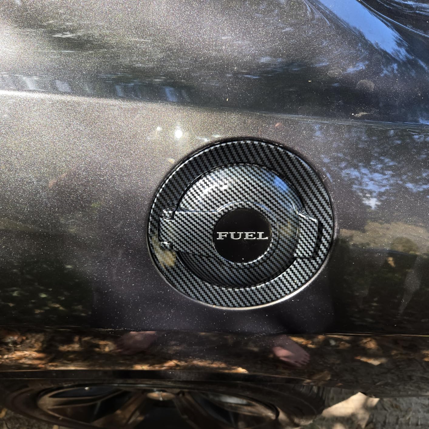 68250120AA Fuel Filler Door Cap Matte Black Gas Cover Cap Vapor Edition Compatible with 2008-2023 Dodge Challenger customer photo 2