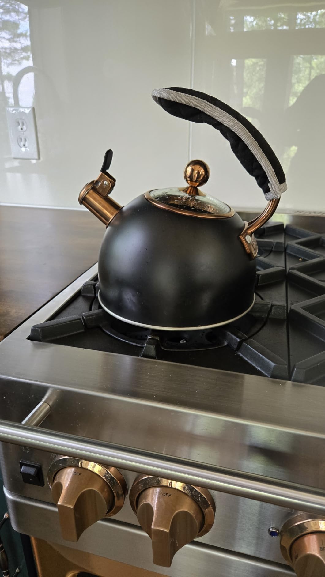 Viking 3-Ply Stainless Steel Tea Kettle, 2.6 Quart Stovetop Hot Water Pot with Tempered Glass Lid, Ergonomic Handle, Induction Ready, Satin Silver customer photo 1