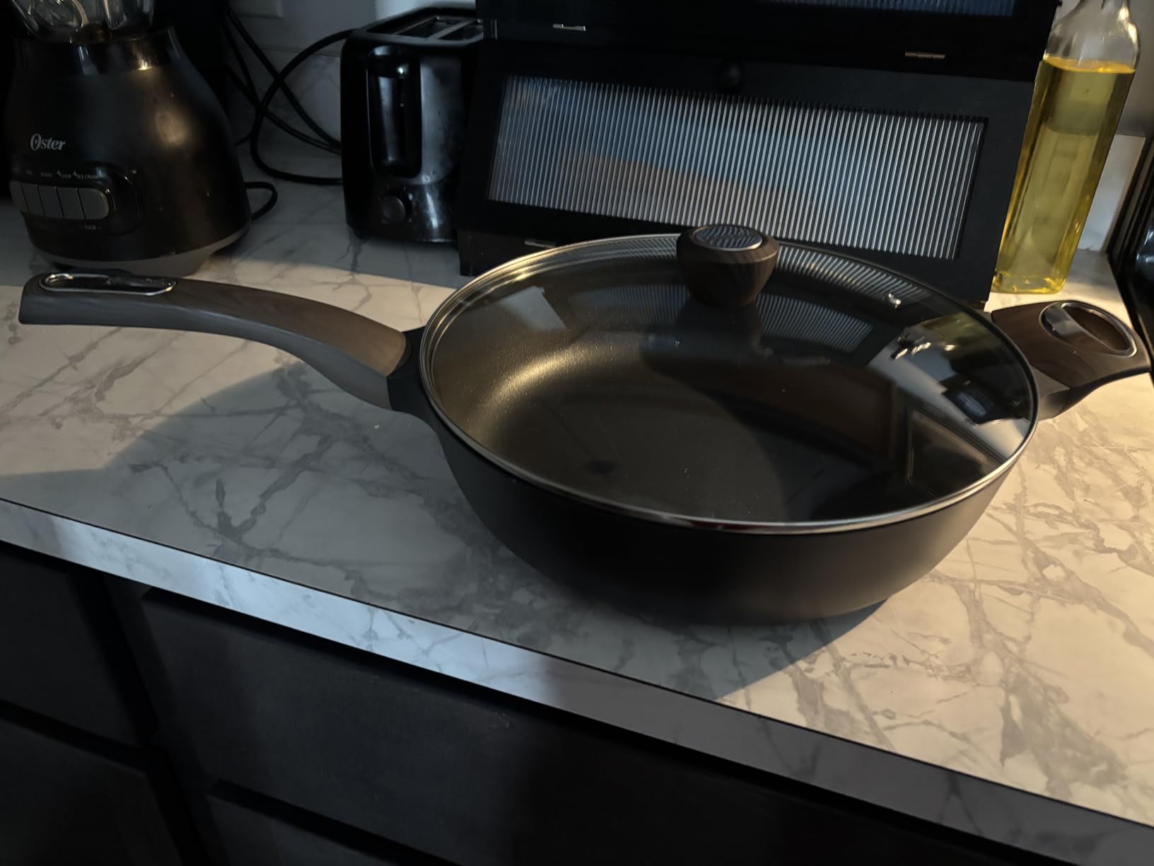 SENSARTE Nonstick Frying Pan Skillet with Lid, 12 Inch Large Deep Frying Pan, 5 Qt Non Stick Saute Pan with Cover, Induction Pan, Healthy Non Toxic Cooking Pan with Helper Handle, PFOA PFOS Free customer photo 1