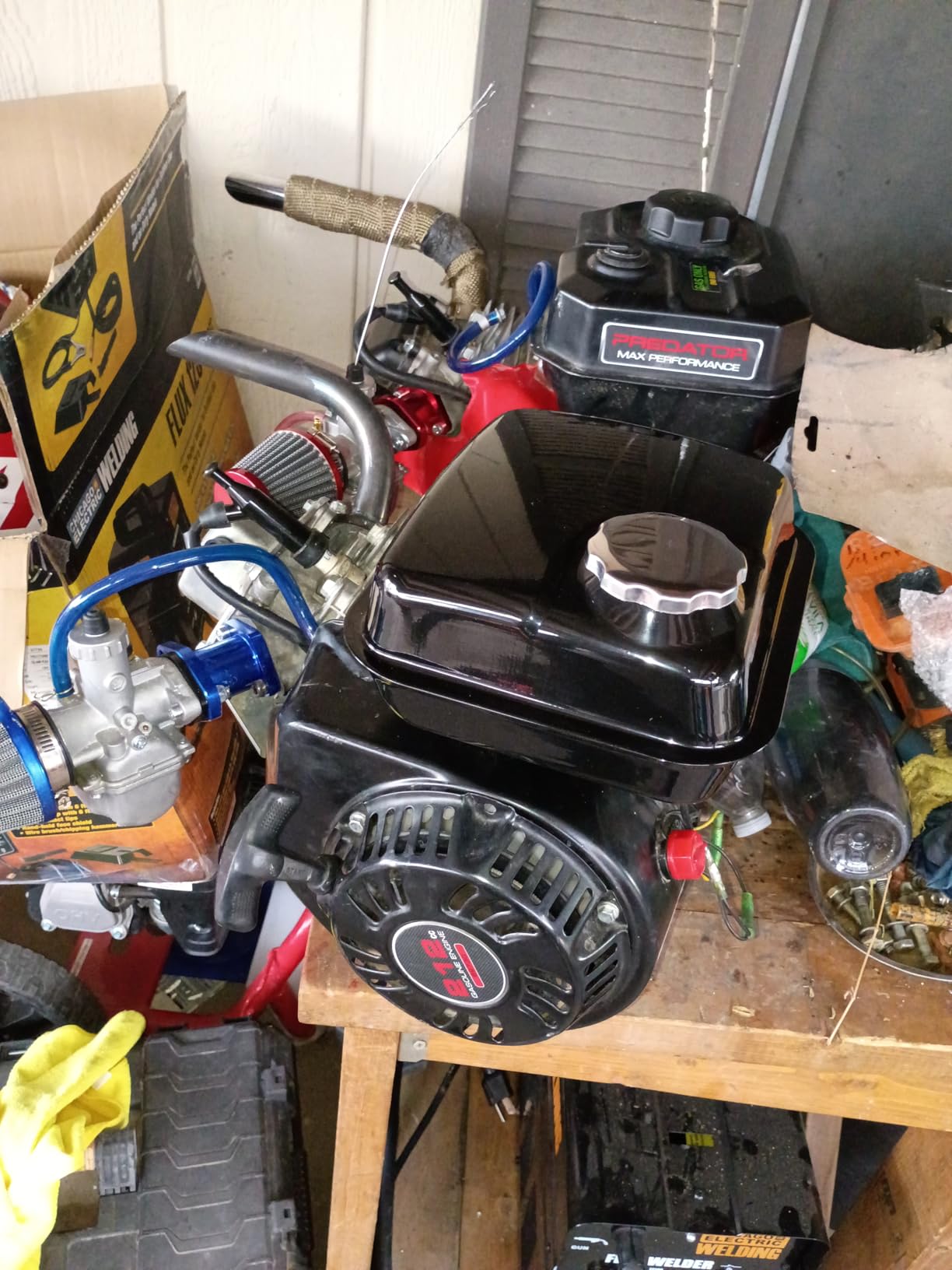YOXUFA Gas Fuel Tank Replacement for Predator 212cc 224cc 196cc 200cc Coleman CT200U BT200x KT196 Baja Warrior Massimo MB200 Mini Bike GX160 GX200 Engine Hammerhead 80T Go Kart Parts 0.81 Gallons customer photo 1
