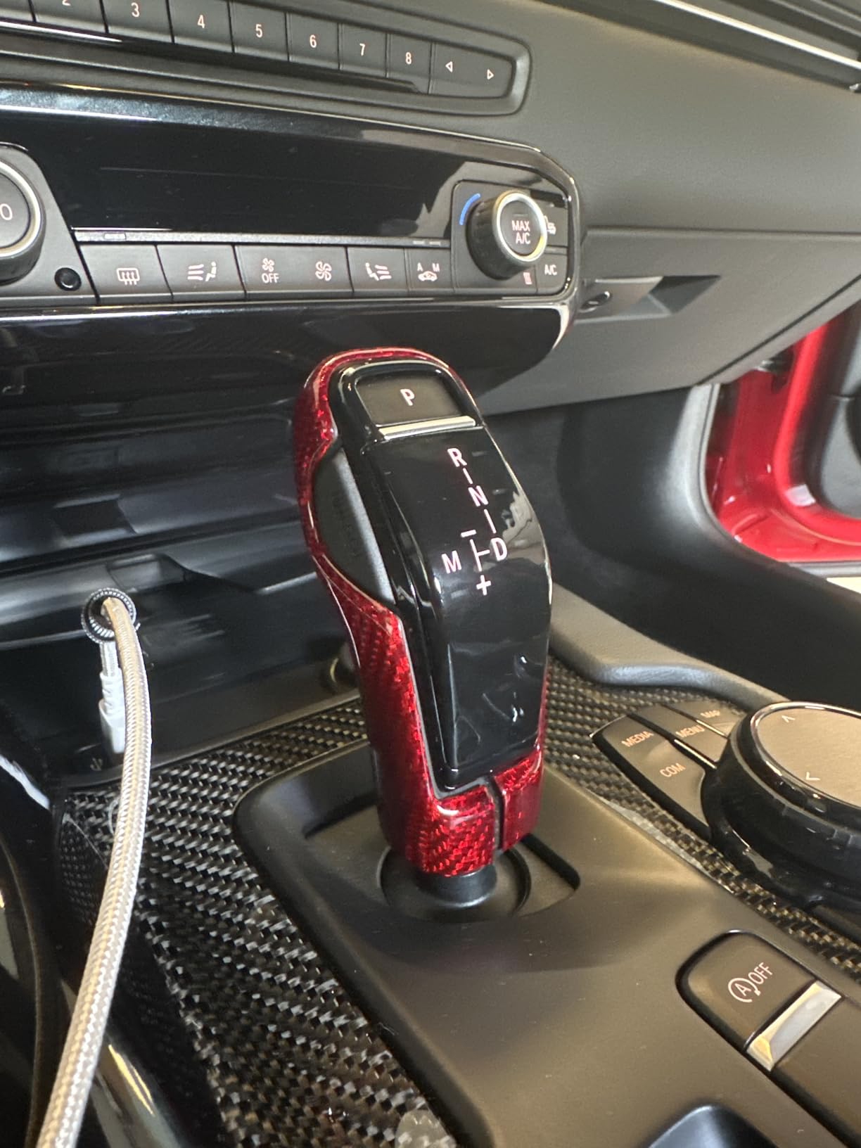 Real Carbon Fiber Gear Shifter Head Cover Compatible with Toyota Supra GR A90 A91 MK5 2019-2026, Gear Shift Knob Cover Interior Gear Shifter Head Decoration Protection (Black) customer photo 1