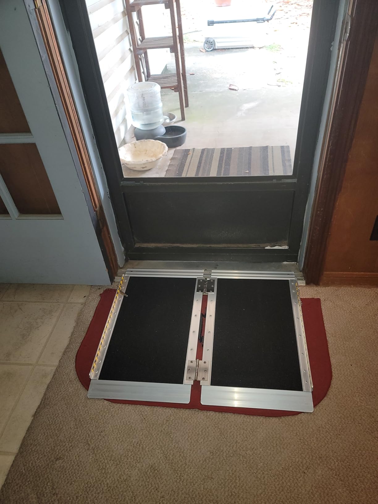 FACHNUO 2 Feet Portable Wheelchair Ramp, Non-Skid Aluminum Handicap Ramps with Handle, Folding Threshold Wheel Chair Ramp for Home Steps, Stairs, Entry, Doorways customer photo 2