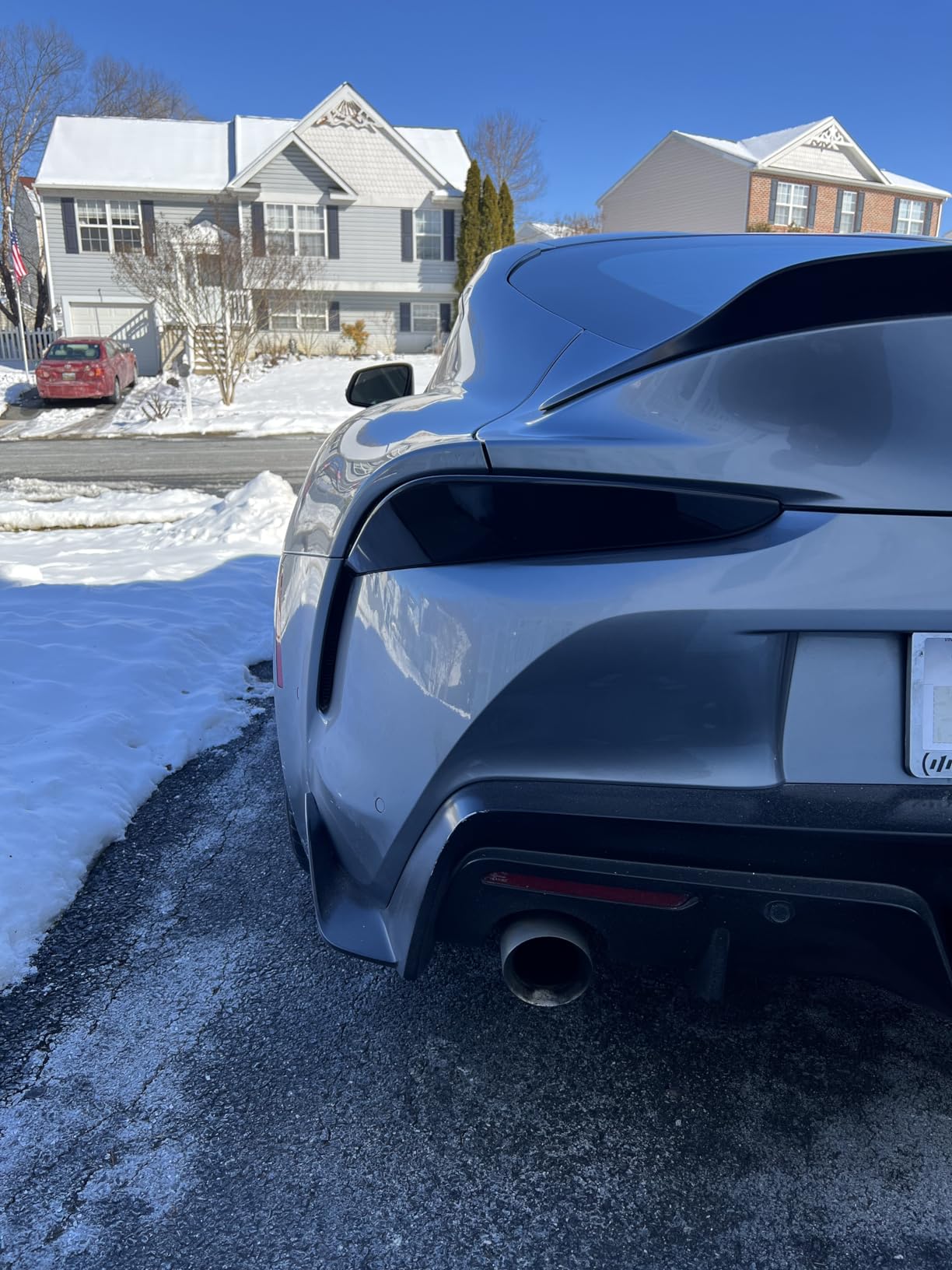 Car Taillight Cover Fit for Toyota Supra GR A90 A91 MK5 2019-2026, Smoked Taillight Shell Trim Cover, Rear Tail Lamp Decorative Protection Trim, 2Pcs, Transparent Gray customer photo 2