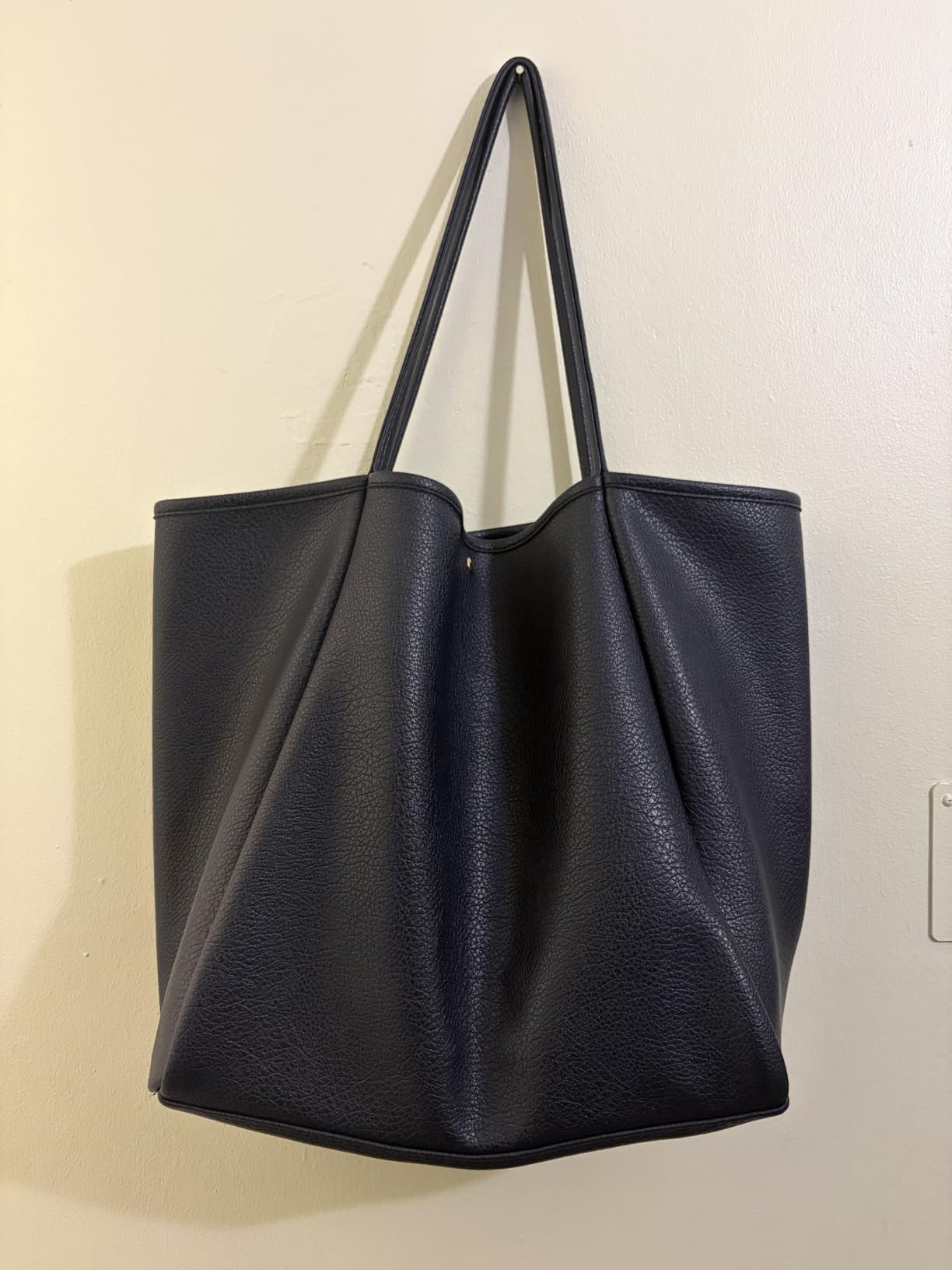 Oversize Pu Leather Tote Women Weekender Bag Shopper Handbag Travel Purse customer photo 2