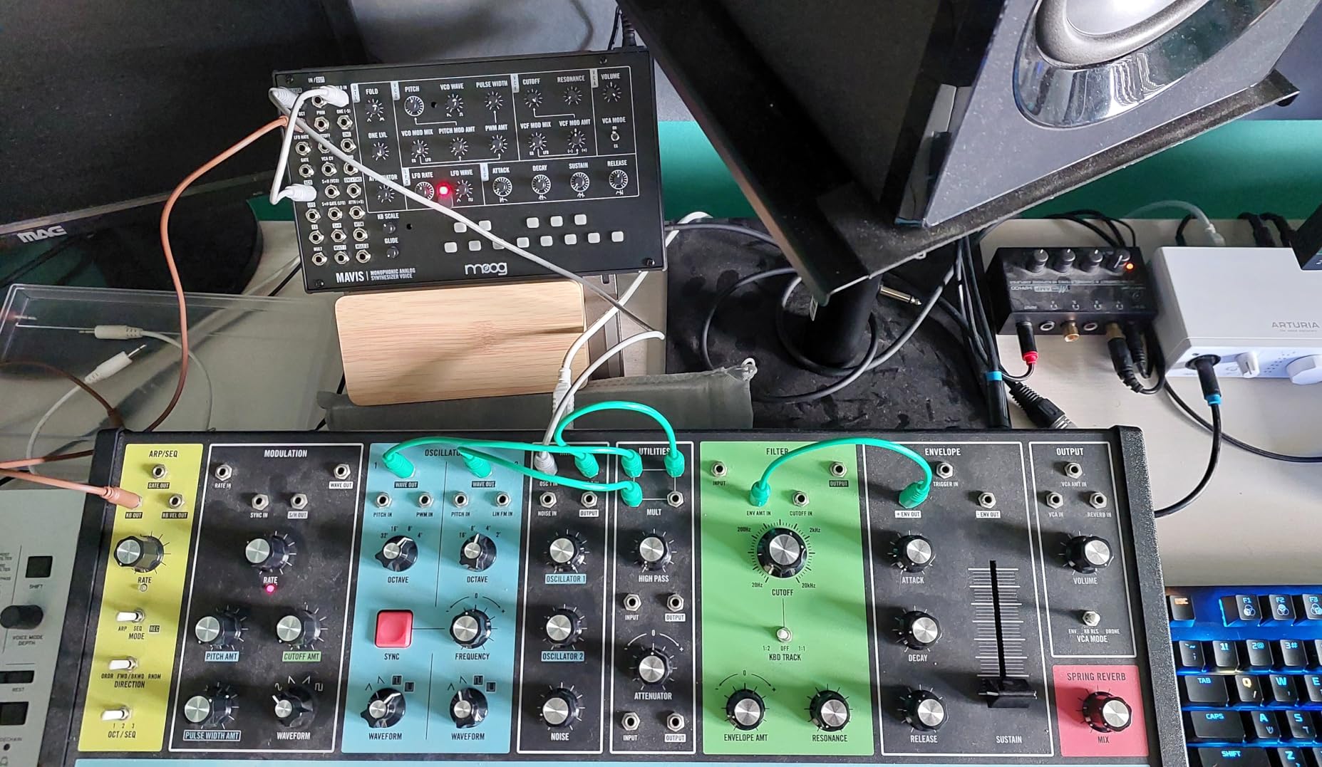 MOOG Mavis Semi-Modular Analog Synthesizer | Analog Oscillator, Filter, Envelope Generator, Wavefolder, and Dust Cover customer photo 1