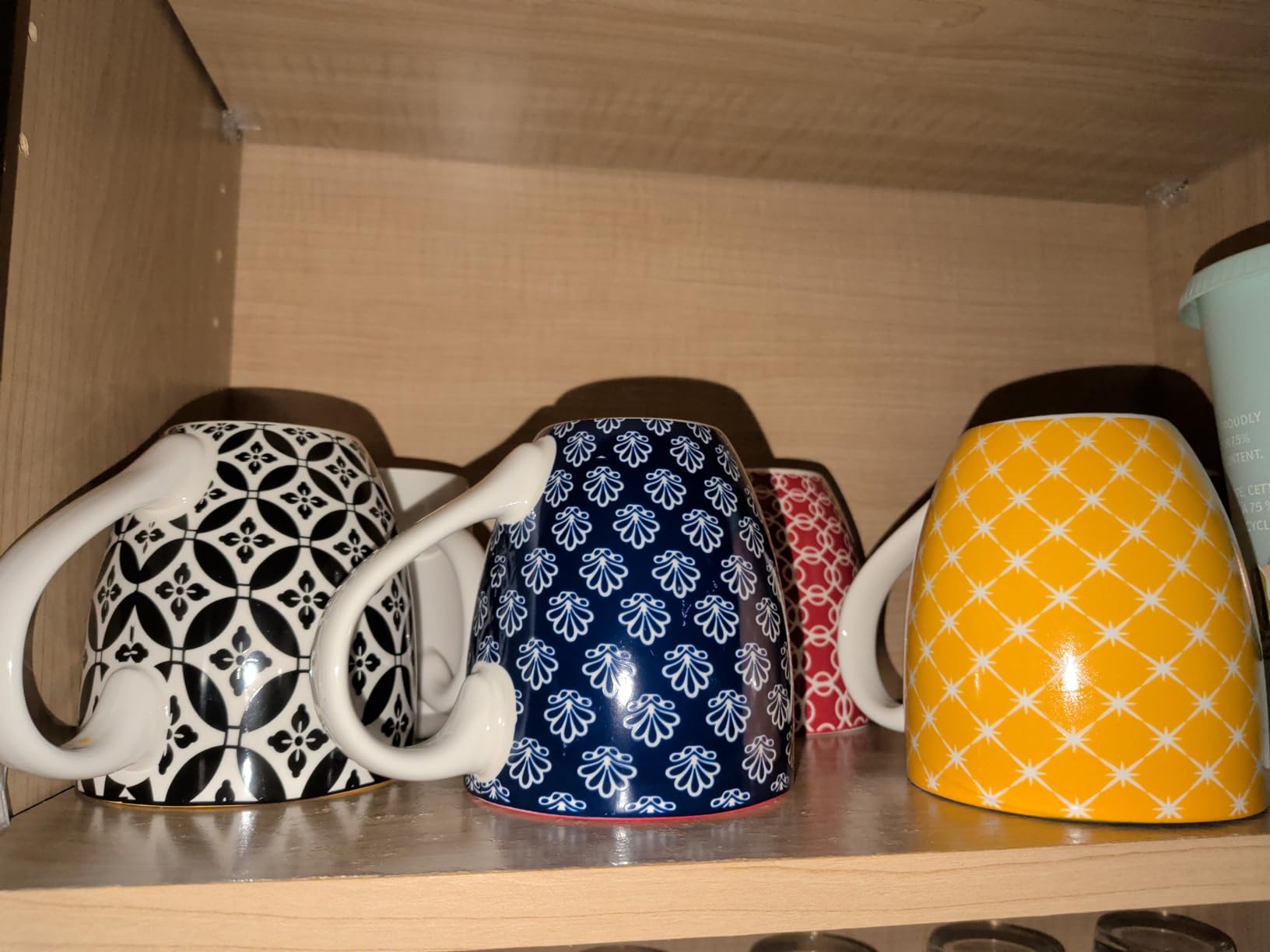 DOWAN 16 OZ Boho-Mosaic Coffee Mugs Set of 6, Large Ceramic Coffee Mugs with Handle, Bohemian Home Decor Gift Set for Housewarming, Wedding & Birthday customer photo 2