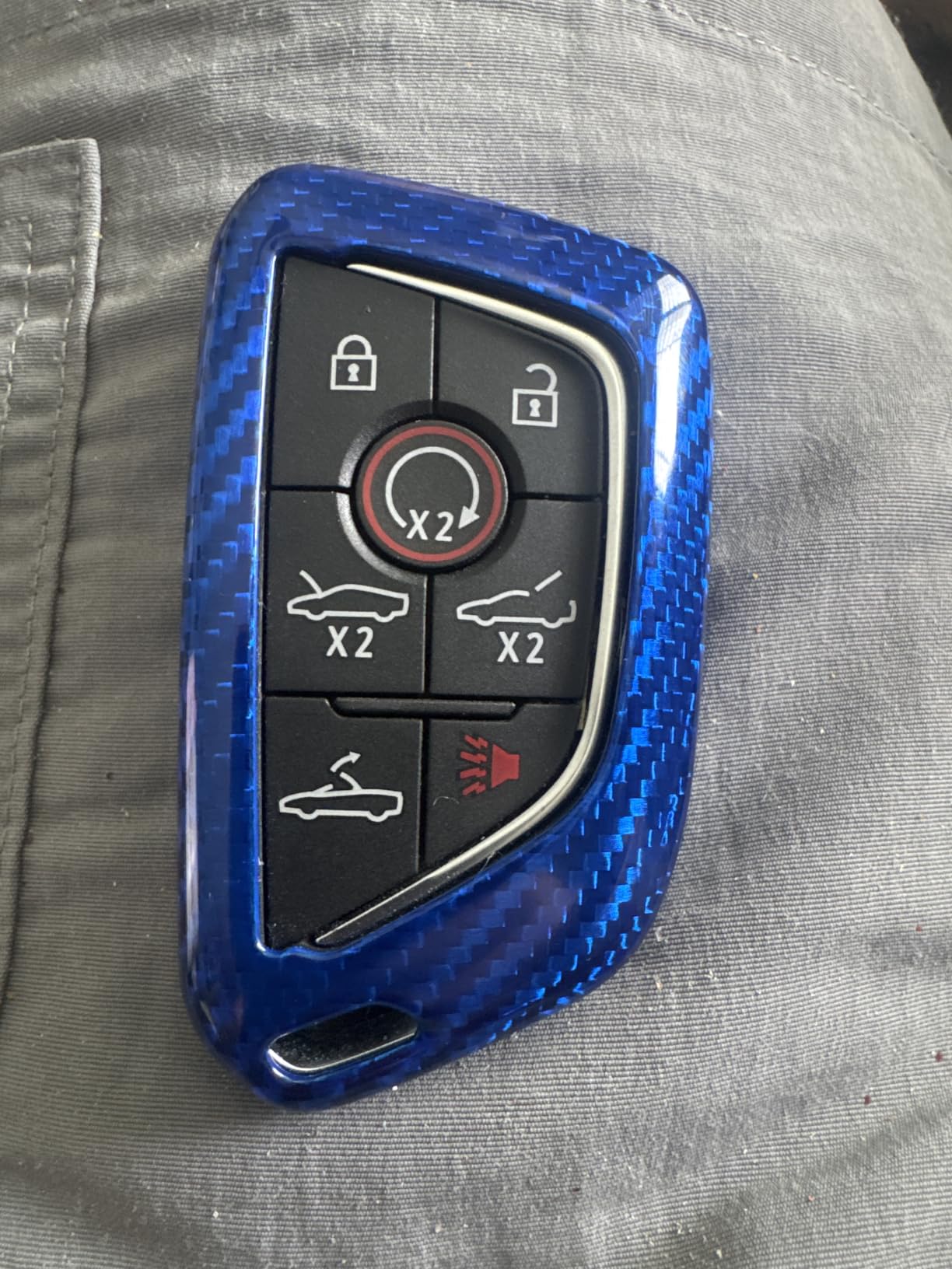 T-carbon Real Glass Fiber Key Fob Cover Compatible with Chevrolet Corvette C8 Key Fob Case Cover Compatible with C8 Corvette 2020-2025 Keyless Entry Shell customer photo 1