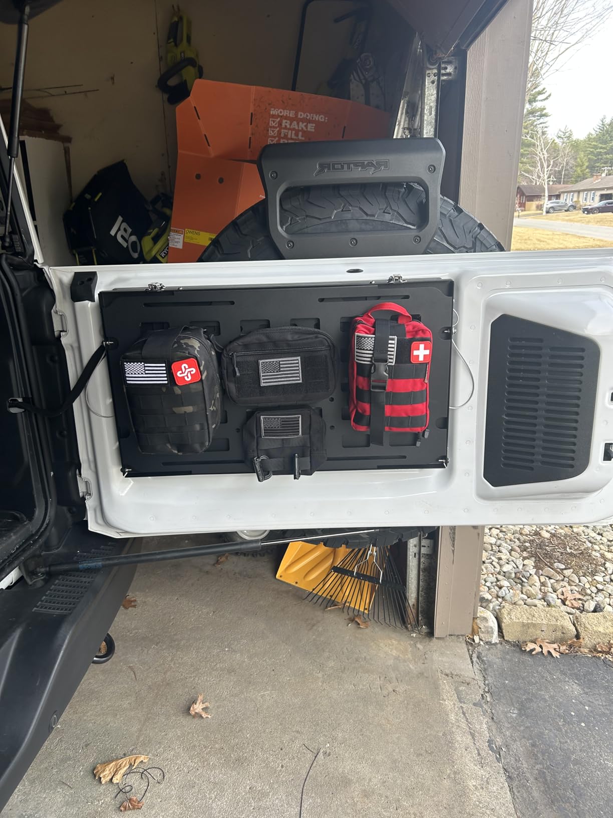 JROAD Bronco Double Layer Tailgate Table for 2021 2022 2023 2024 2025 2026 Ford Bronco 2/4 Door Rear Foldable Cargo Shelf Storage Shelf MOLLE Panel Bronco Accessories customer photo 2