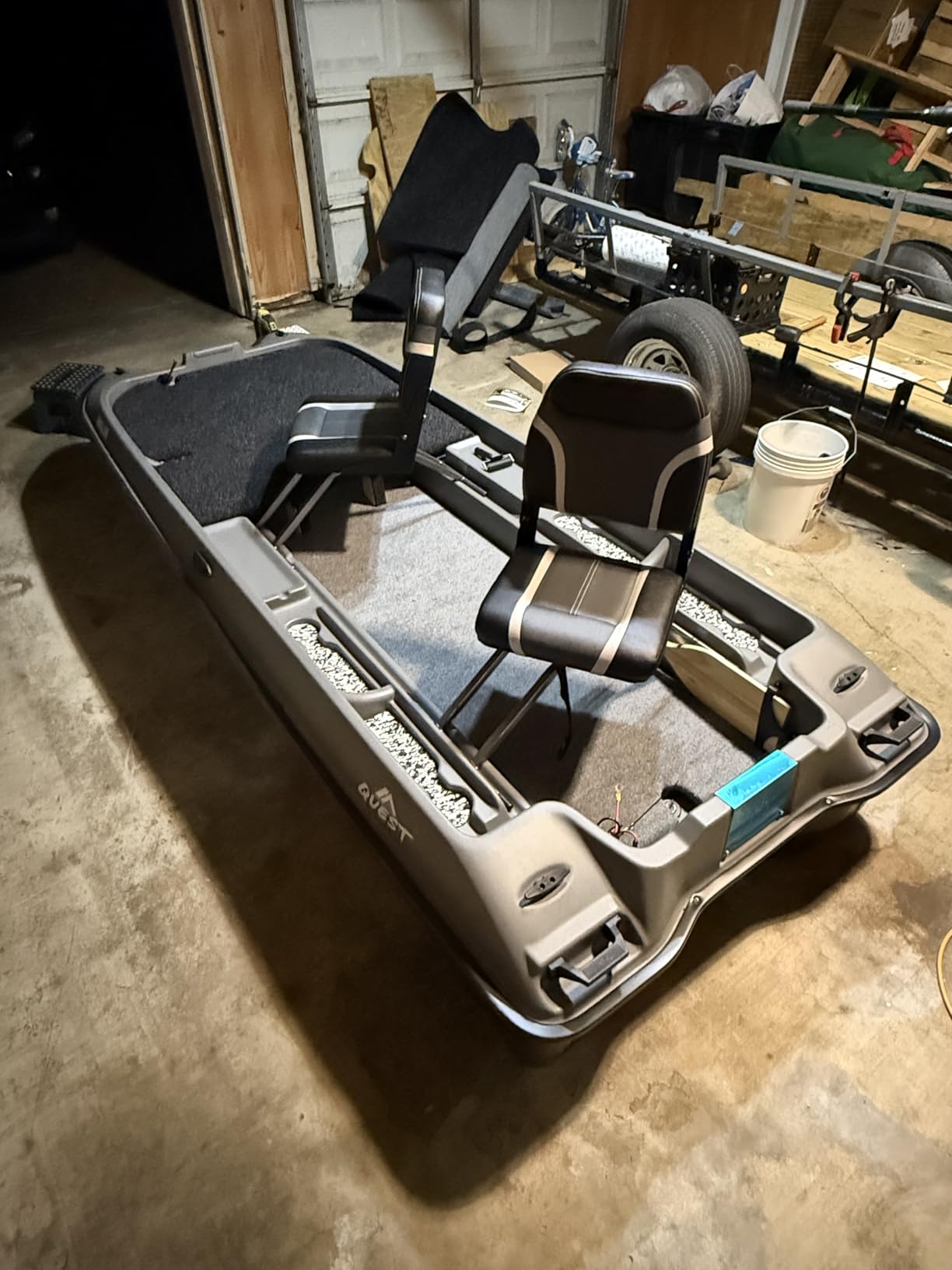 Premium Marine Low Back Folding Boat Seat 2 Pack, Waterproof Fishing Boat Captain Chairs, 4 Mounting Screws Included customer photo 1