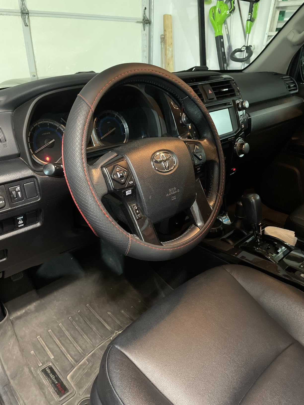 GIANT PANDA Steering Wheel Cover for Toyota, Auto Car Steering Wheel Cover for Toyota Highlander 4Runner Tacoma Corolla Camry - Black+Red Trim customer photo 1