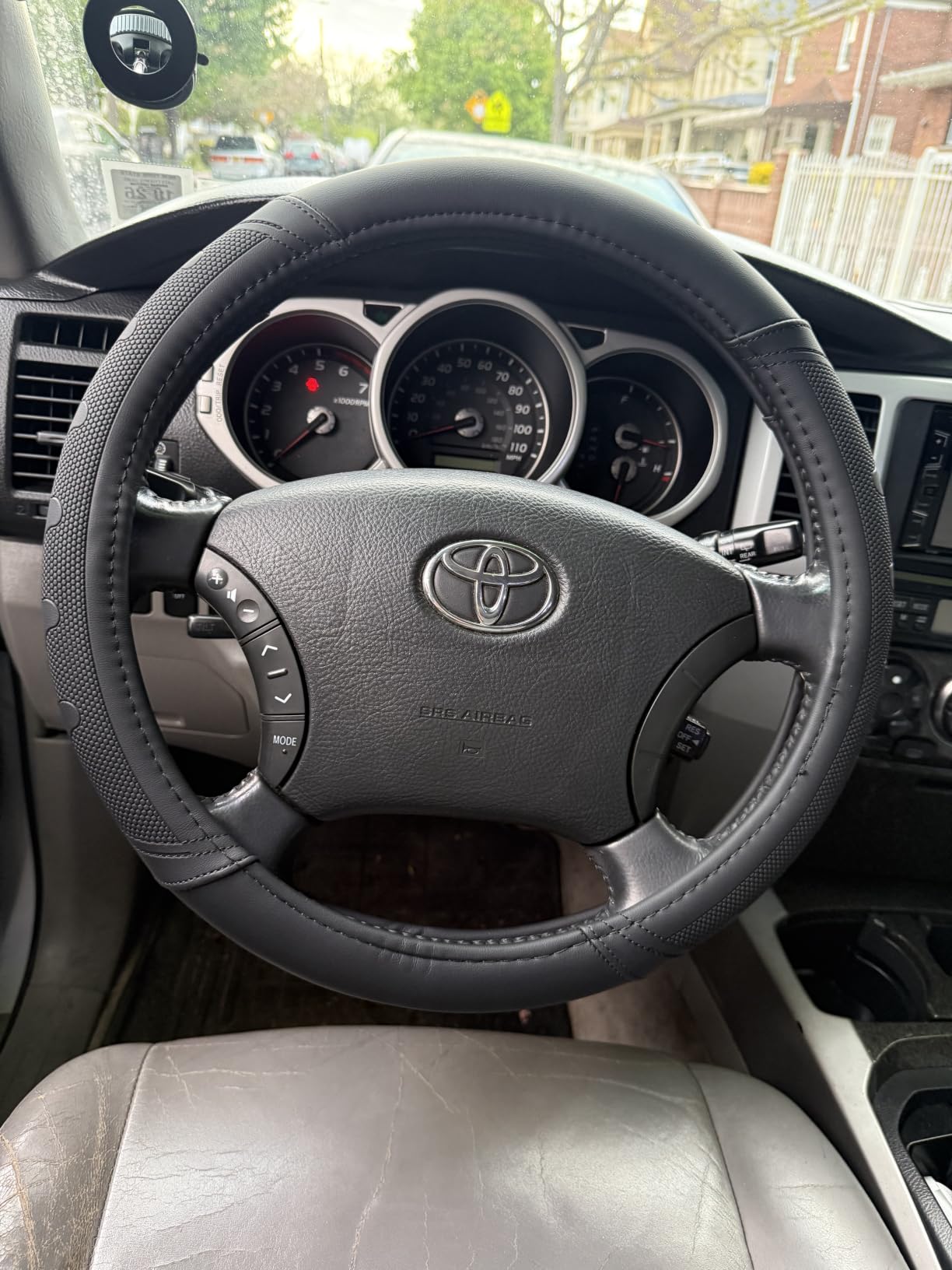 GIANT PANDA Steering Wheel Cover for Toyota, Auto Car Steering Wheel Cover for Toyota Highlander 4Runner Tacoma Corolla Camry - Black+Red Trim customer photo 2