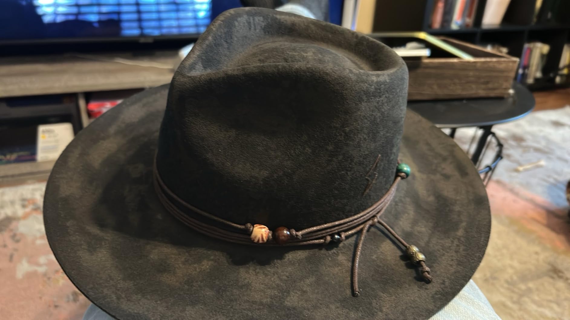 Wide Brim Fedora Hats for Men Women 100% Wool Felt Panama Rancher Hat with Lightning Logo Distressed/Burned Handmade customer photo 1