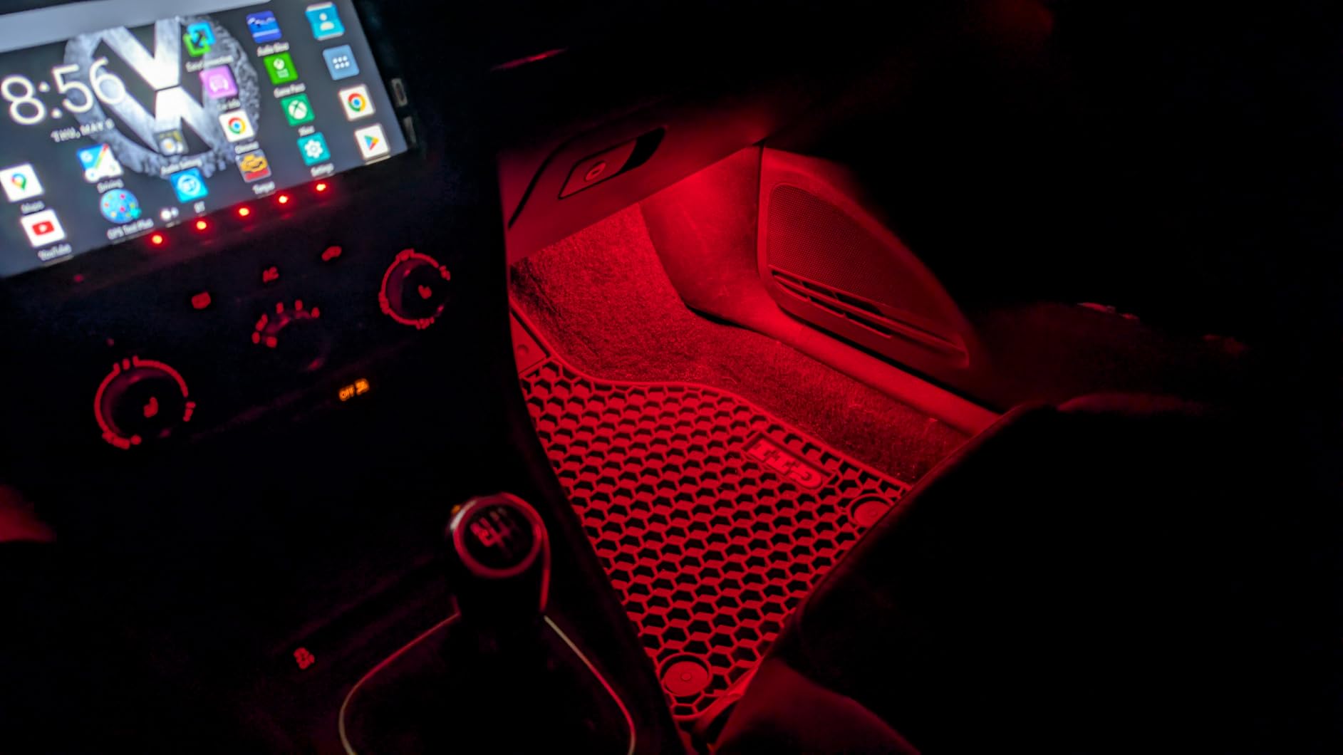 iJDMTOY Brilliant Red LED Compartment Glove Box or Footwell Lights Compatible with Volkswagen Jetta GTI Altas CC Eos, Powered by 3W 18-SMD LED Lights, Replace OEM Incandescent Lamps customer photo 1