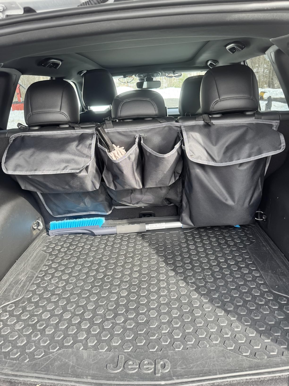 XHRING Car Trunk Organizer Storage Backseat Hanging Bag for Jeep Wrangler Grand Cherokee Renegade Cherokee Compass JL Wagoneer Patriot Liberty JK TJ Commander 2/4 Door SUV Accessories 2000-2025 2026 customer photo 1