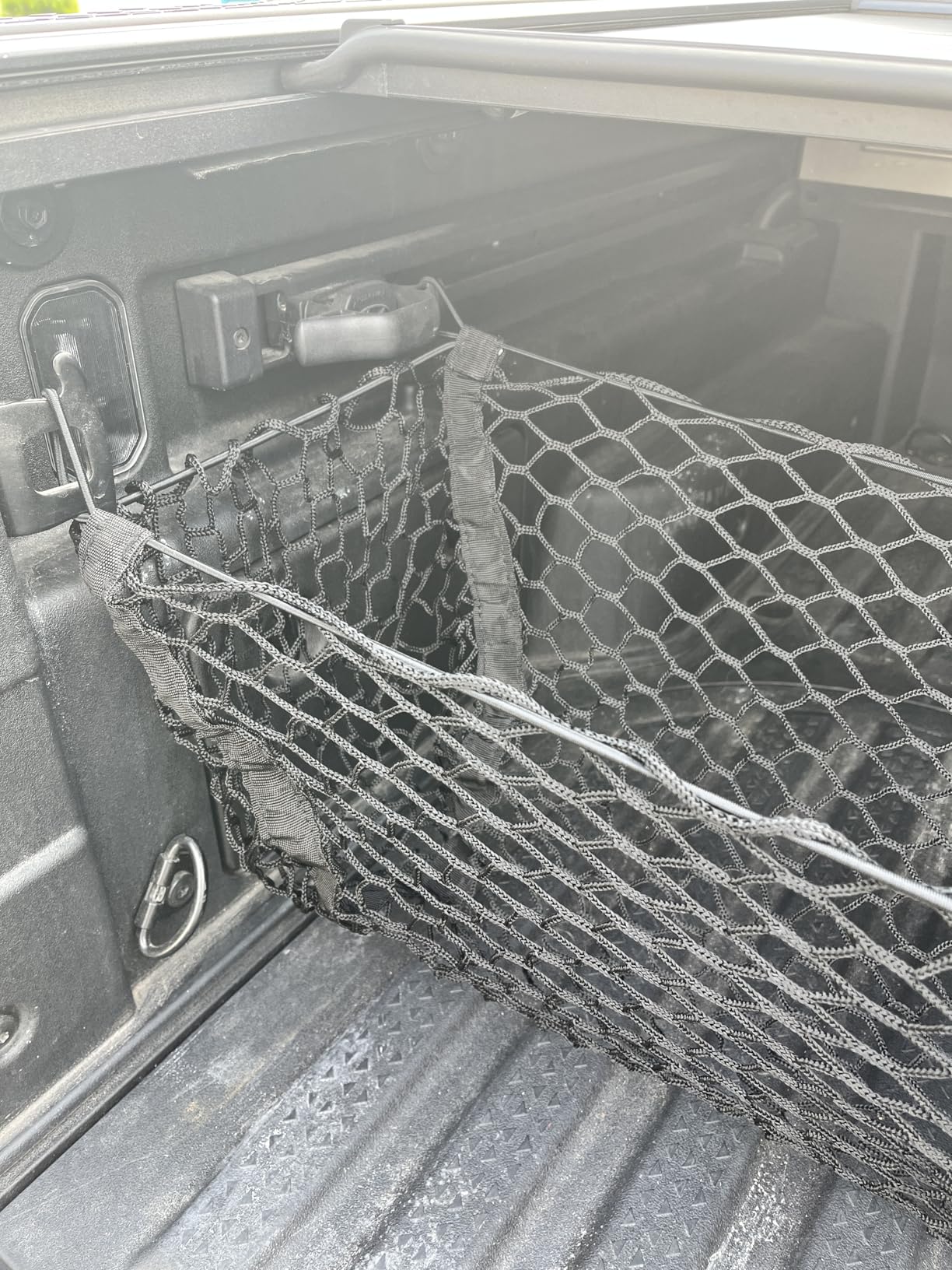 3 Pocket Style Elastic Trunk Cargo Net for Hyundai Santa Cruz 2022-2025 - Premium Trunk Organizers & Storage - Cargo Net for Pickup Truck Bed - Truck Bed Divider - Car Organizer for Pickup customer photo 1