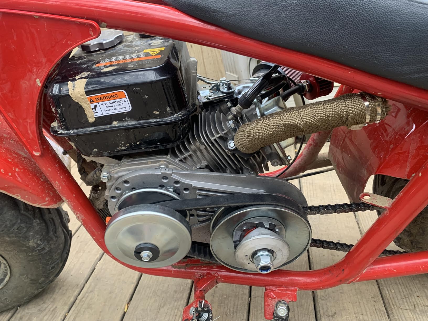 FVRITO Mini Bike Exhaust Pipe Kit for Predator 212cc 224cc 196cc Coleman CT200U BT200X CT200U-EX 6.5hp GX160 GX200 Small Engine Baja Warrior Massimo MB200 Go Kart Parts Black customer photo 2